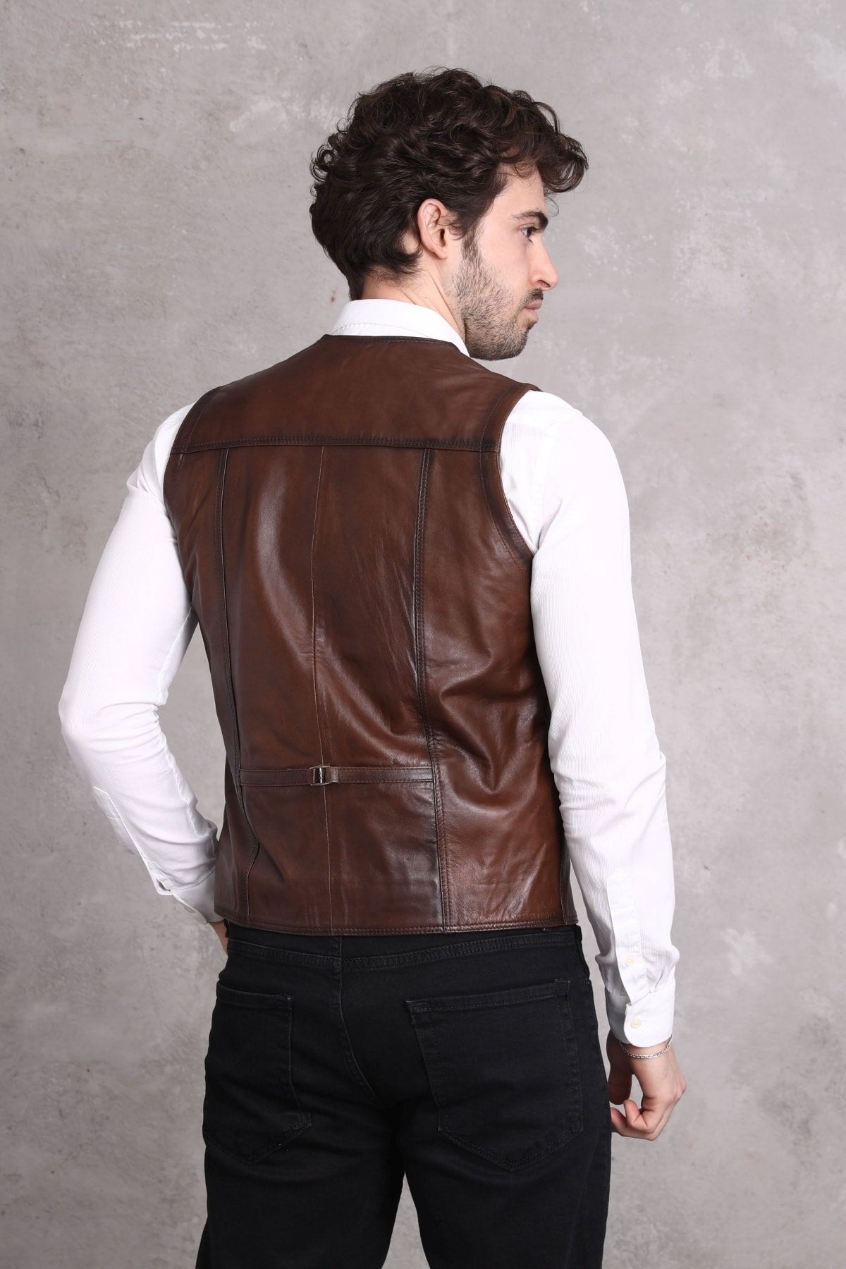 Hakiki Deri Yelek Battal Beden