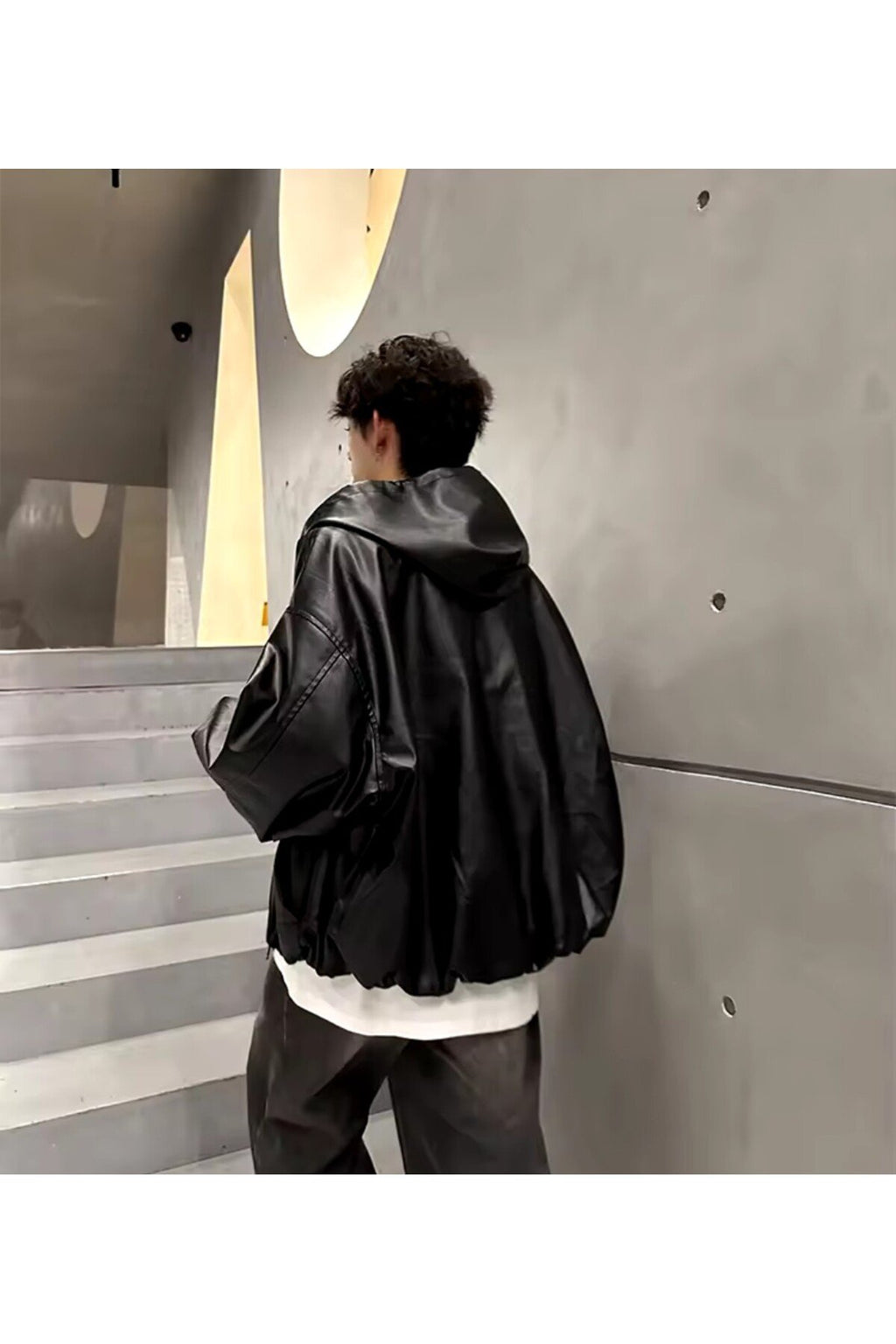 Ultra ovarsize hakiki deri unisex hip hop mont