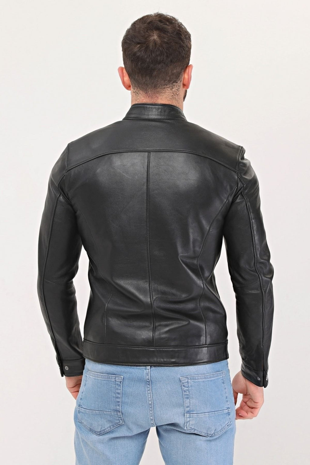 Hakiki Deri Siyah Düz Ceket