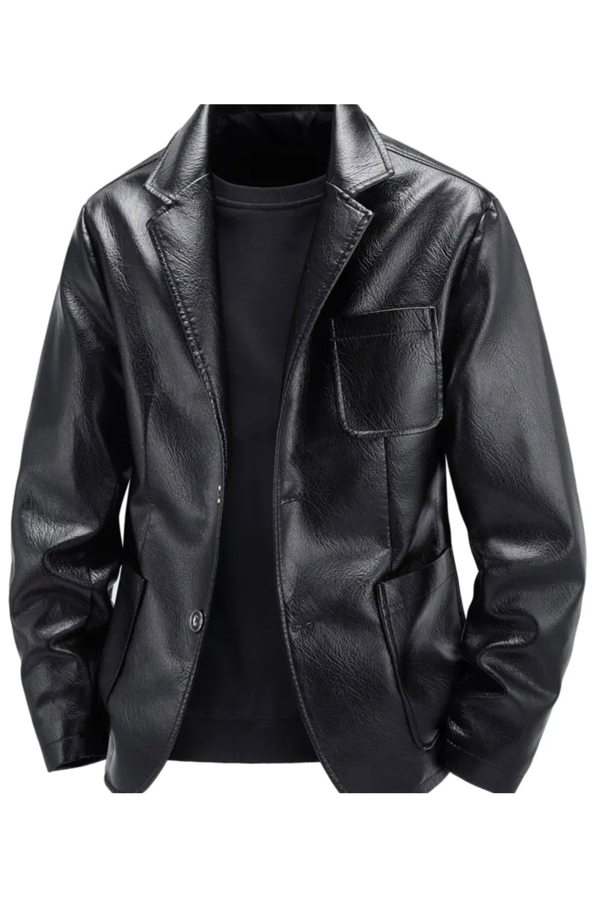 Hakiki Deri Sonbahar-Kış Mevsimi Blazer Torba Cepli Ceket