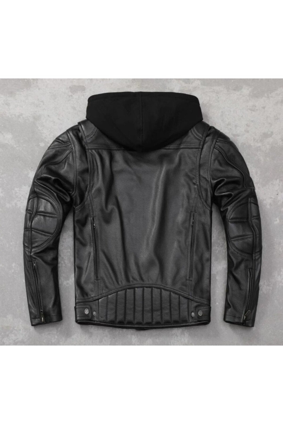 Çıkartılabilir Kapüşonlu Hakiki Deri Mont SlimFit Kesim