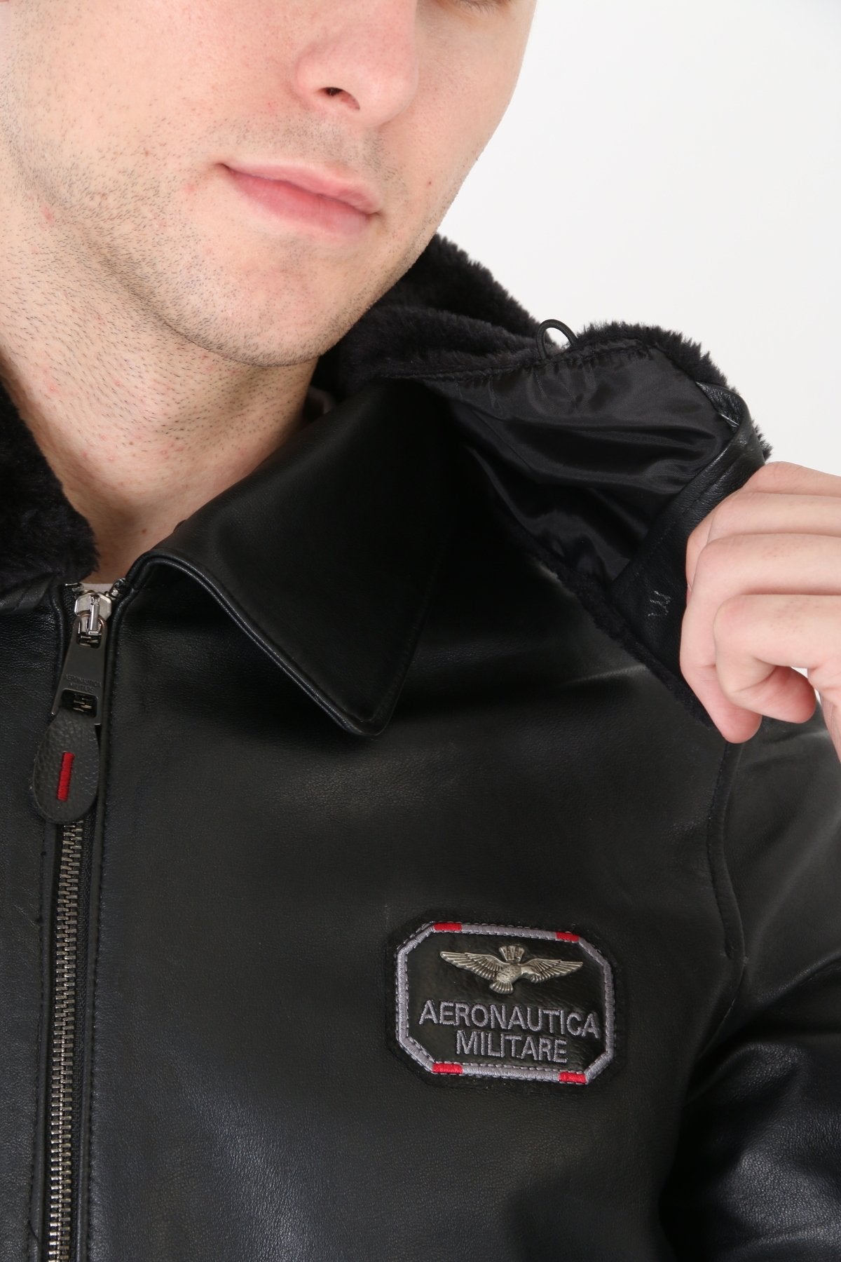 Pilot mont hakiki deri erkek siyah renk
