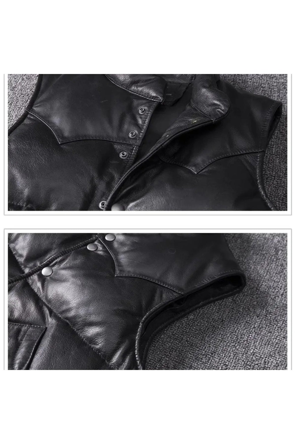 Şişme yelek hakiki kuzu derisi dar kesim siyah renk