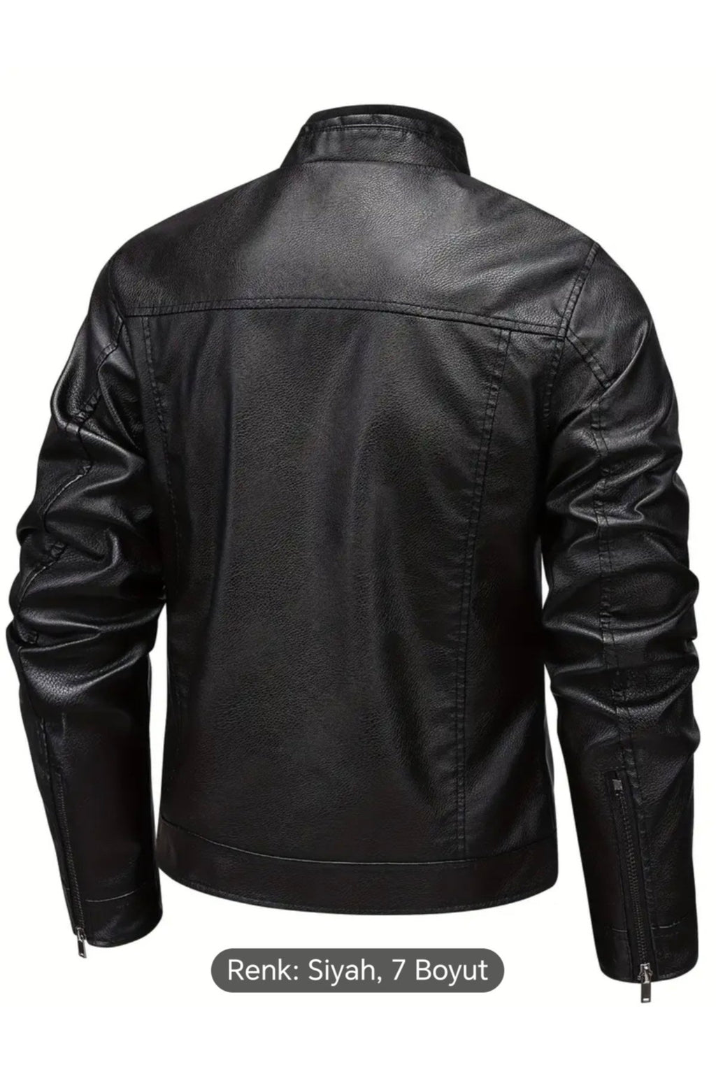 Hakim Yakası ribanalı Hakiki deri spor mont