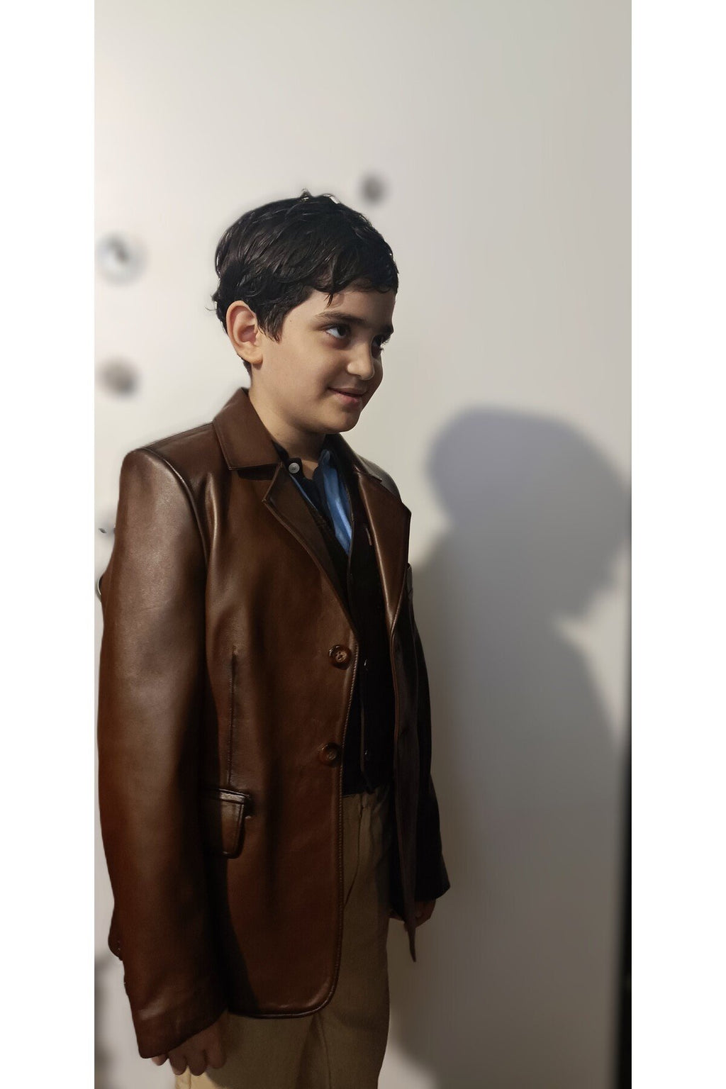 Çocuk ceket yelek kombin hakiki deri