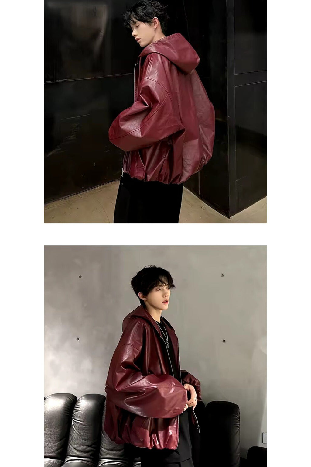 Ultra ovarsize hakiki deri unisex hip hop mont