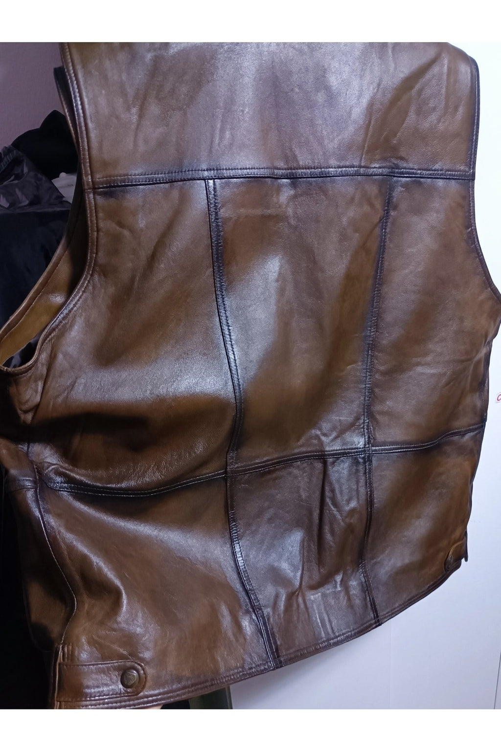 Hakiki Deri Avcı Yeleği Karartmalı Kahve