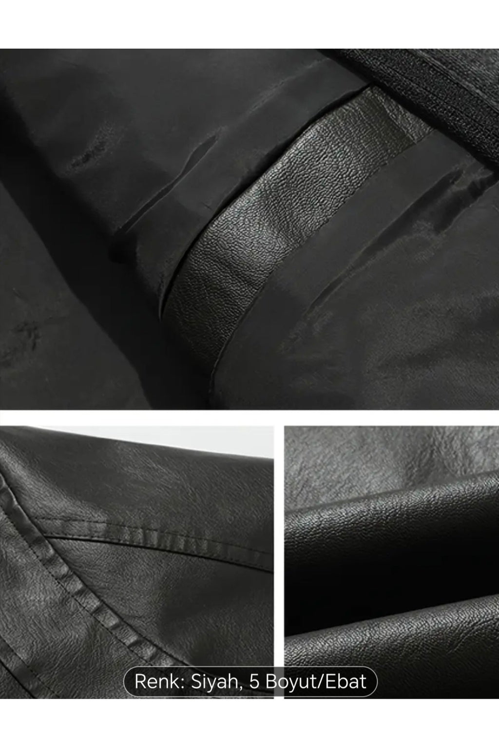 Kapüşonlu Hakiki Deri Kapak Süslü Mont Mat Veya Parlak Seçenekli