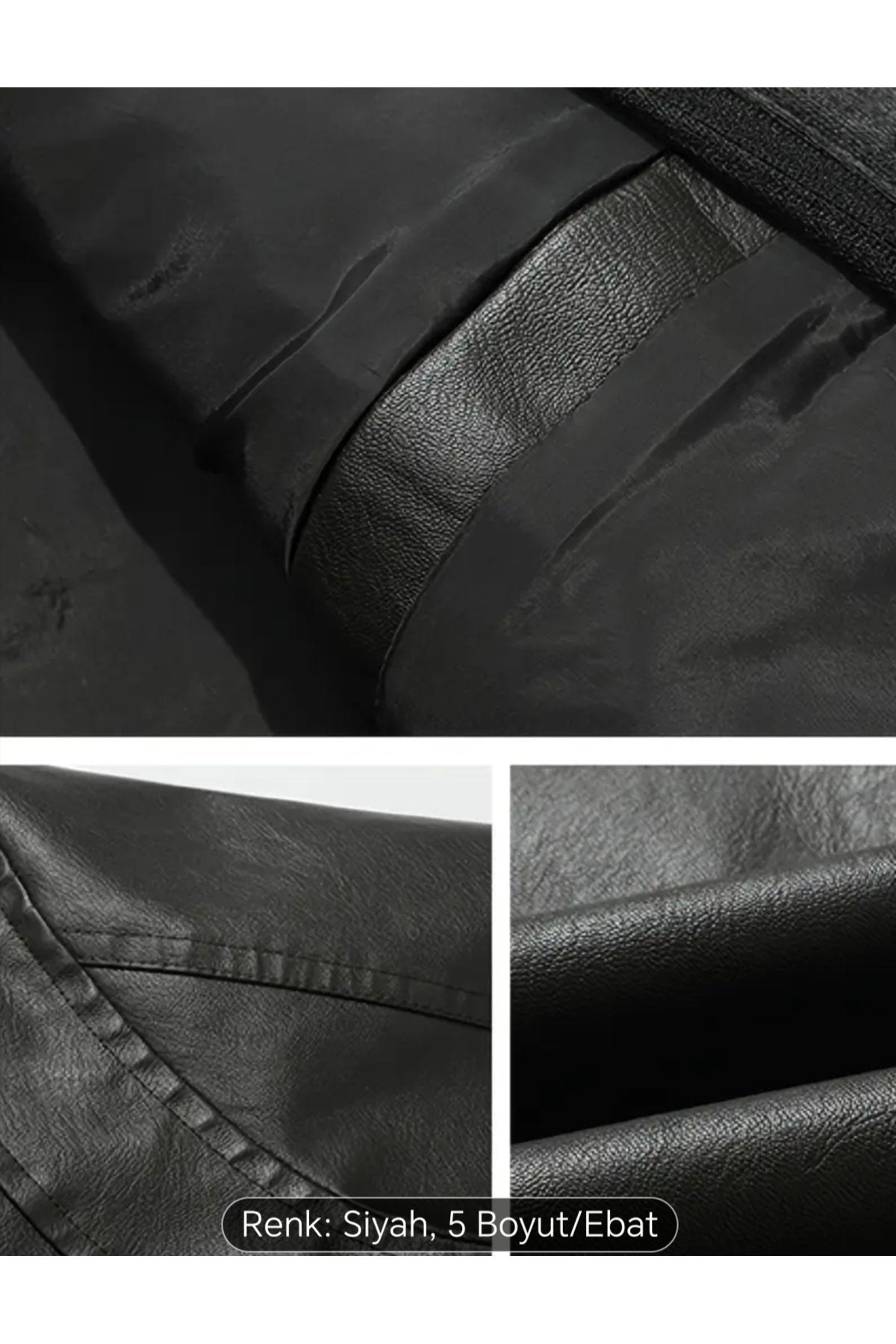 Kapüşonlu Hakiki Deri Kapak Süslü Mont Mat Veya Parlak Seçenekli