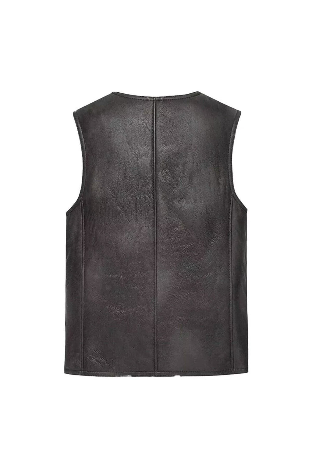 Zik Hakiki koyun derisi içi tüylü dar kesim yelek