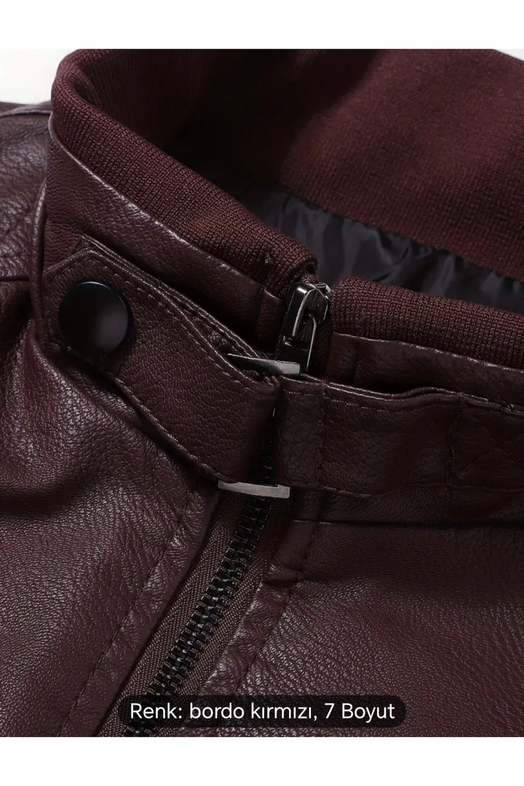 Hakim Yakası ribanalı Hakiki deri spor mont
