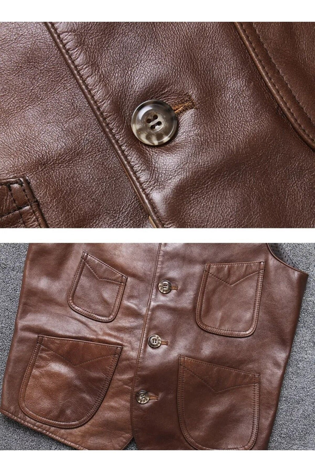 Hakiki deri taba kovboy yelek