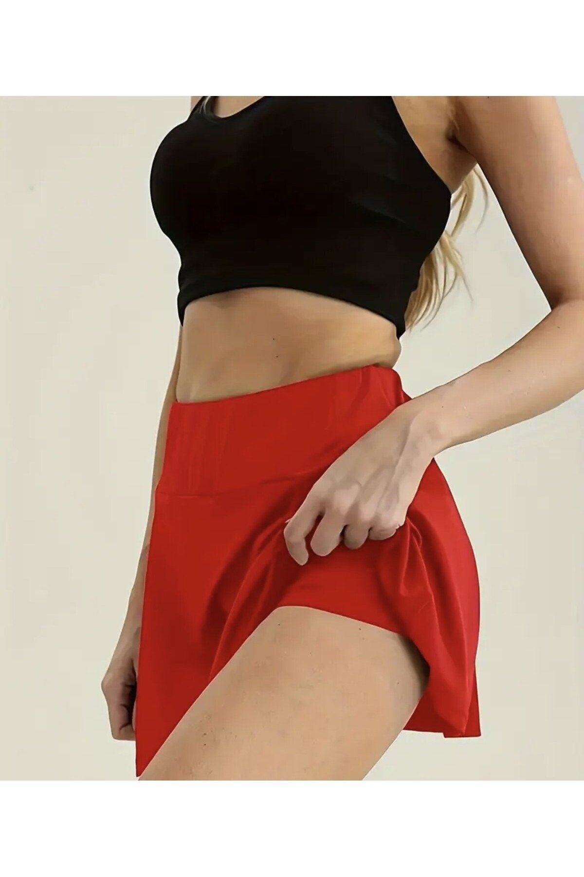 Şortlu Etek Yüksek Bel Mayo Altı