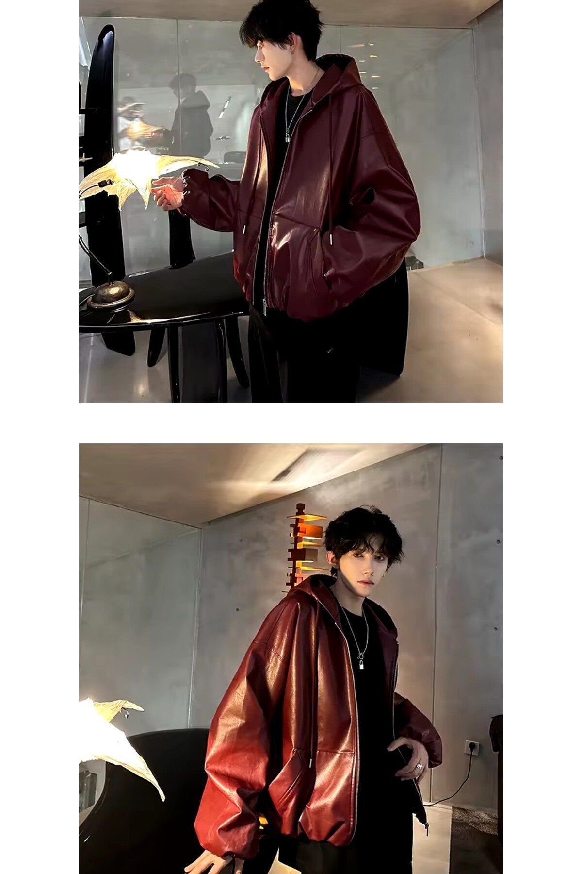 Ultra ovarsize hakiki deri unisex hip hop mont