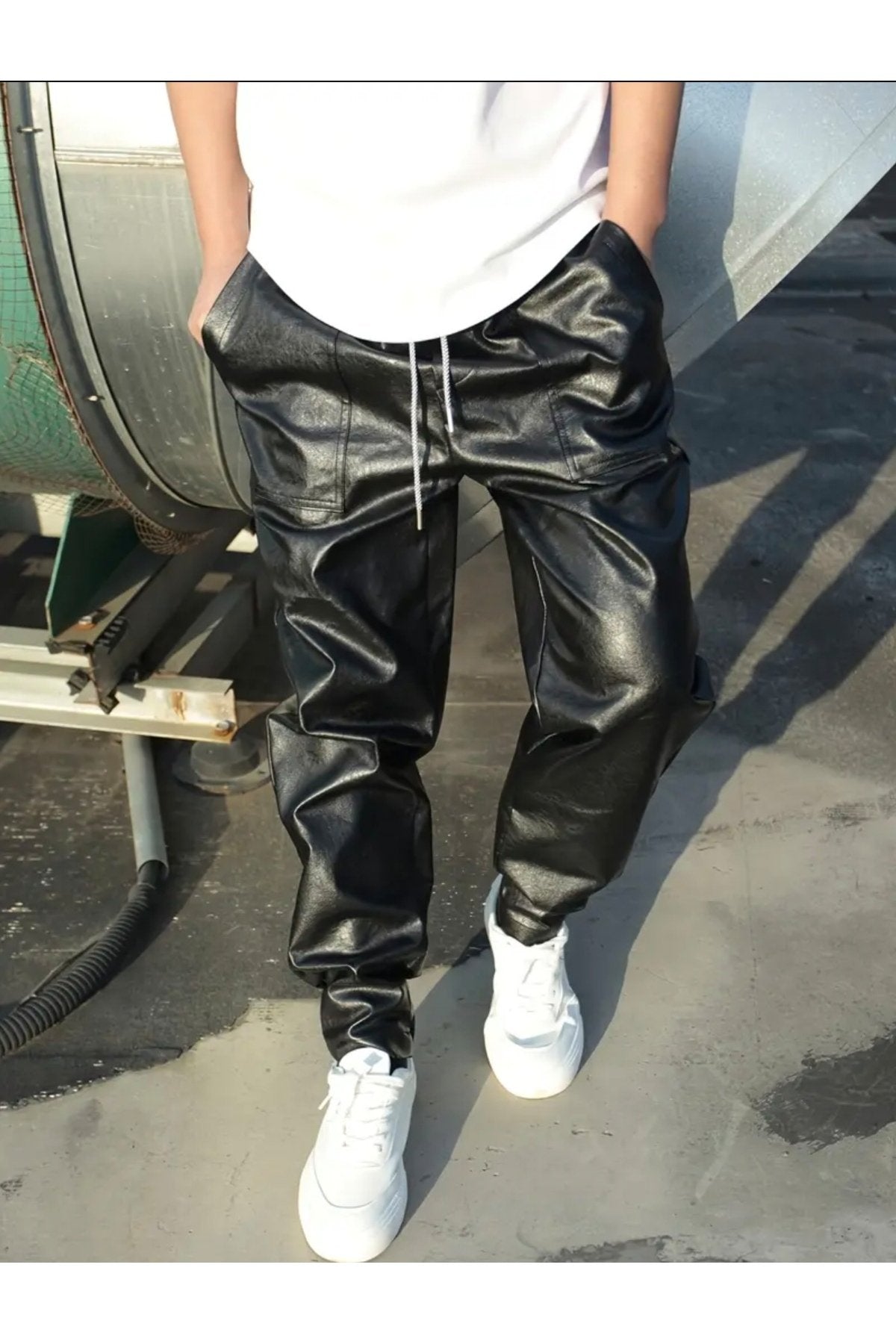 Suni Deri Pantolon Rahat Kesim