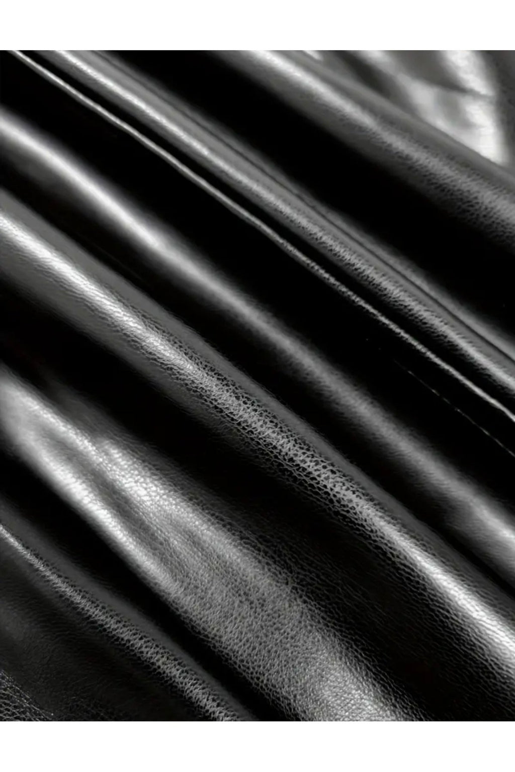 Deri Elbise Uzun Fermuar Kapamalı Bisiklet Yaka