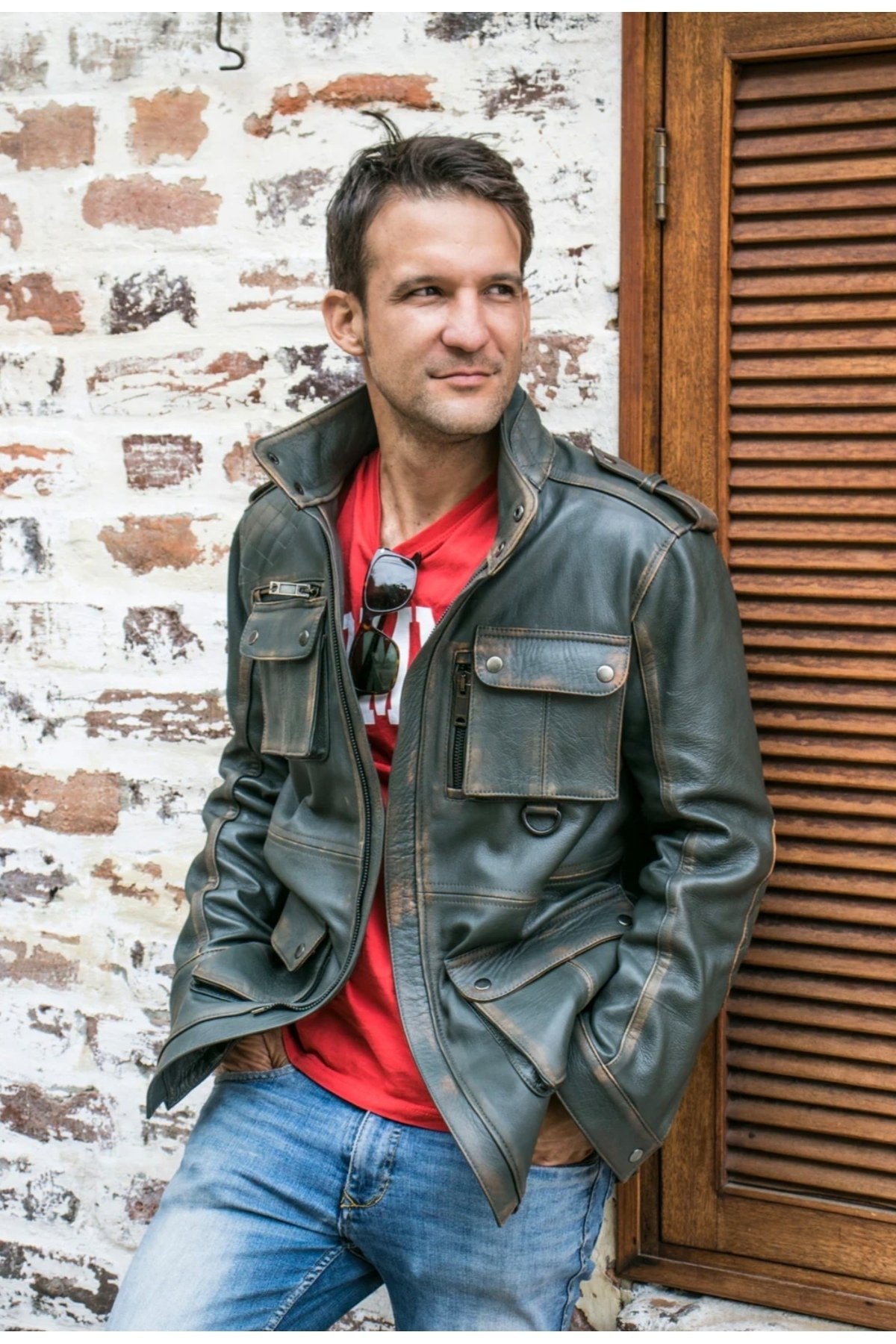 Prof Model Silme Hakiki Koyun Derisi Yeşil Renk Uzun Mont Ultra Hakim Yaka