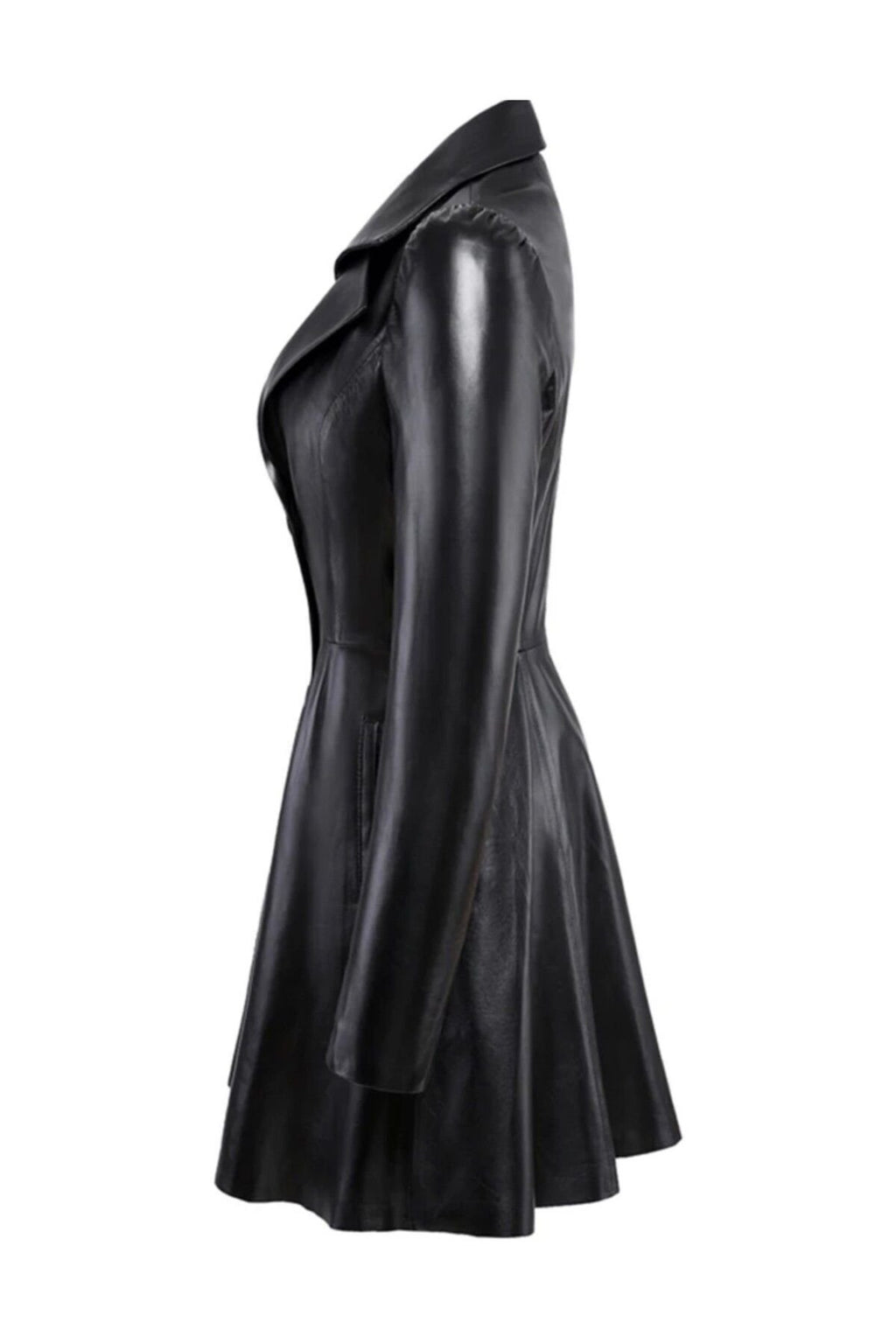 Kadın Hakiki Kuzu Derisi Uzun Ceket