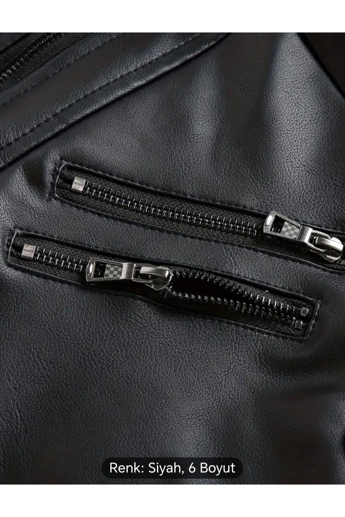 Kapüşonlu hakiki deri apolet ve fermuar detaylı mont