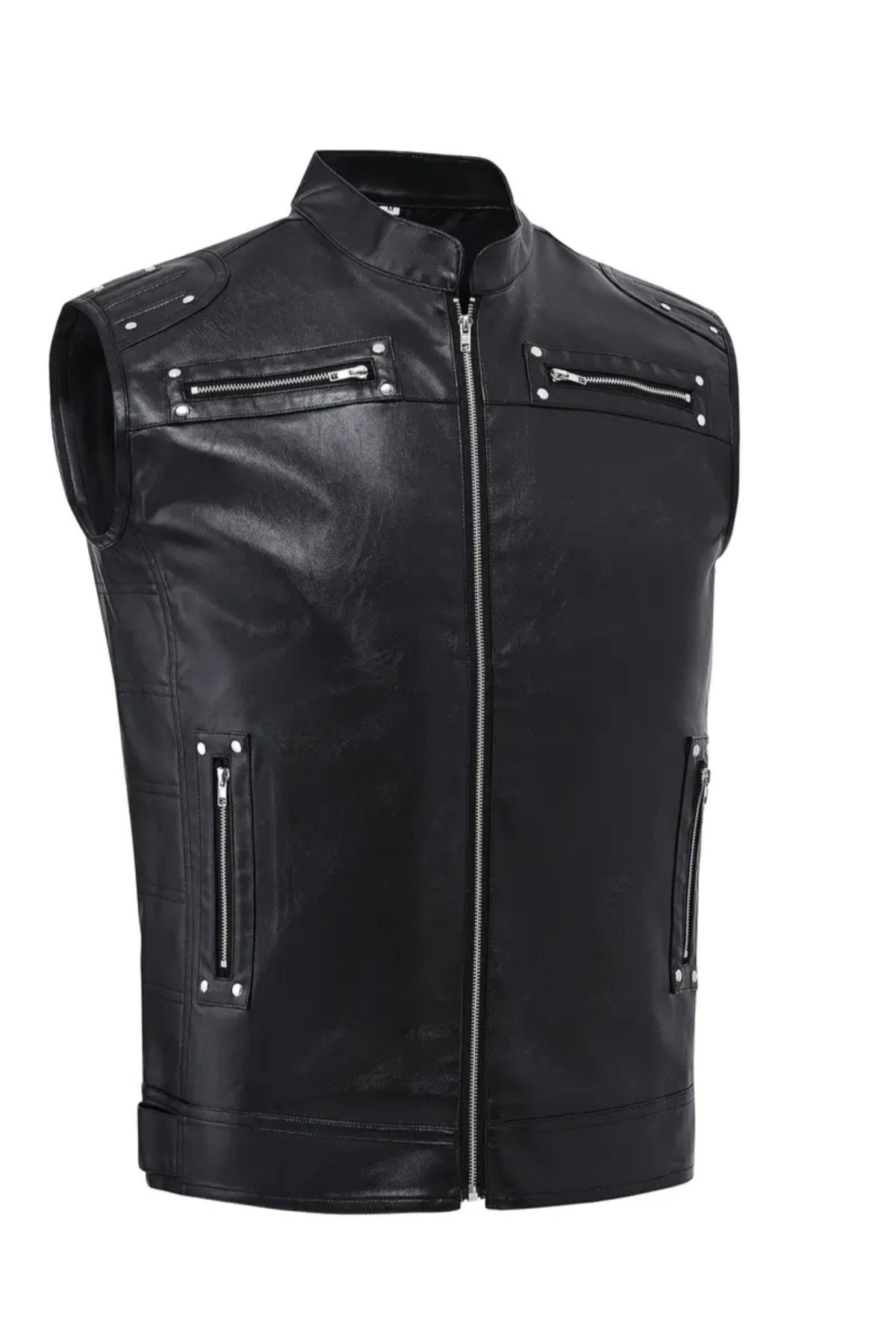 Motorcu Cooper SlimFit Hakiki Koyun Derisi yelek Orta Kalın