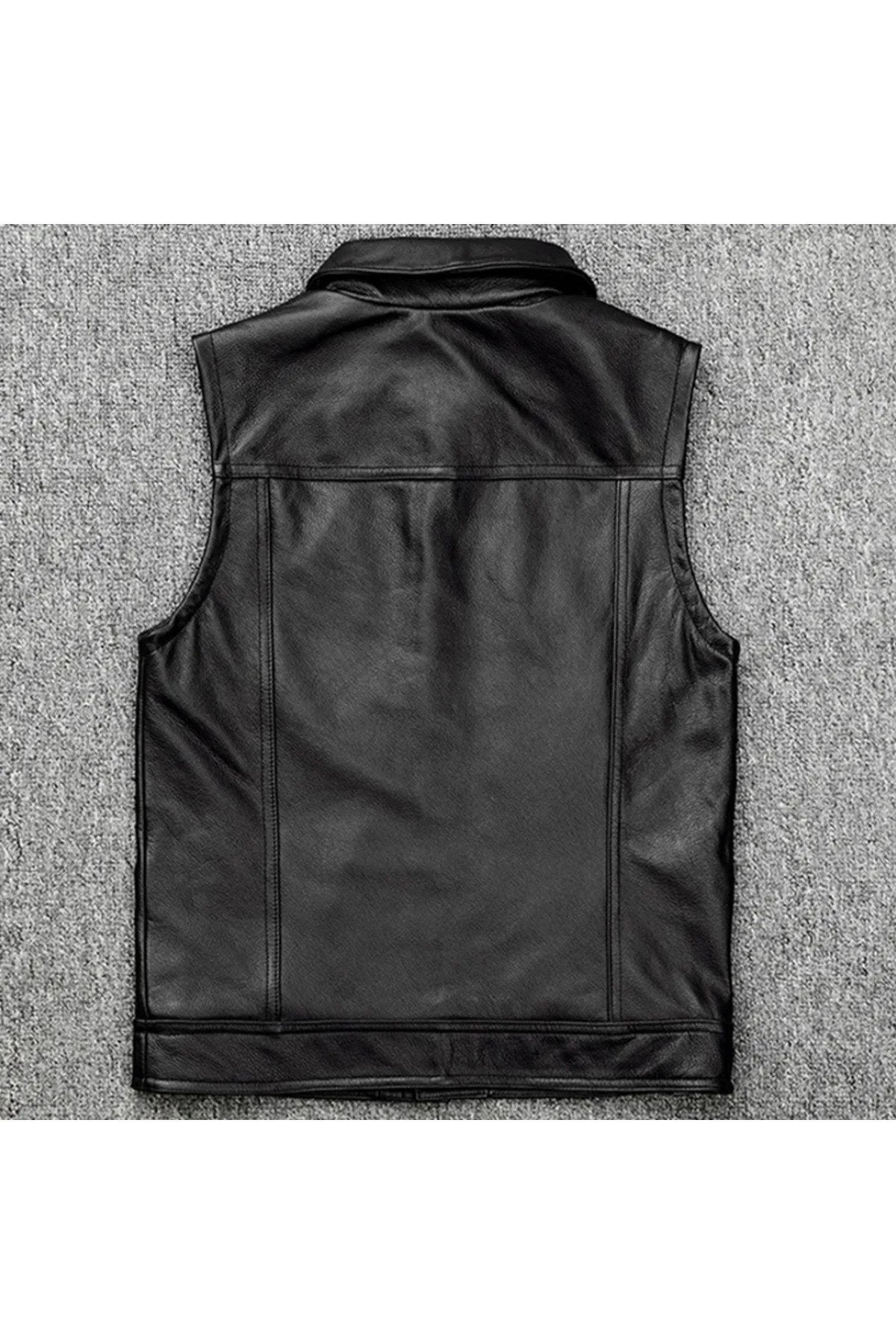 Motorcu tarzı Hakiki kuzu derisi yelek