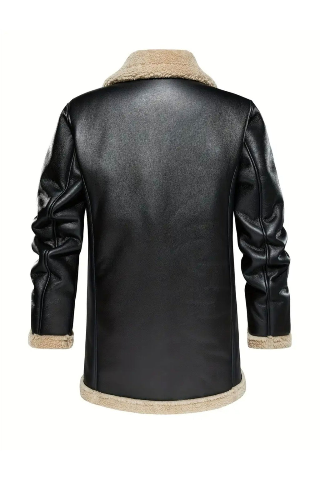 Dış Dikiş Yerleri ve İçi Kürklü Hakiki Deri Uzun Kaban Kışlık Erkek