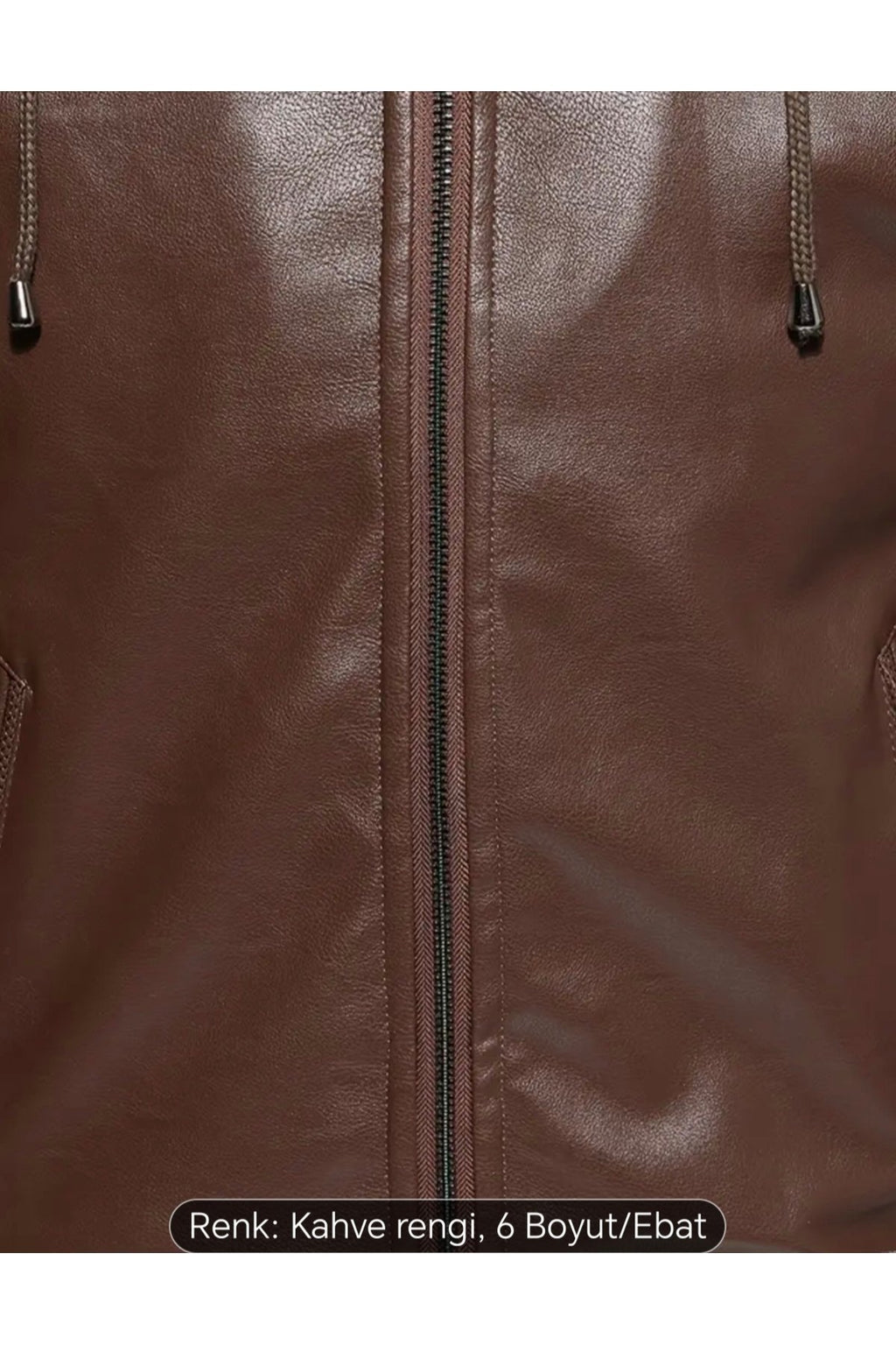 İç Kısmı Tüylü Hakiki Deri Kapüşonlu Mont