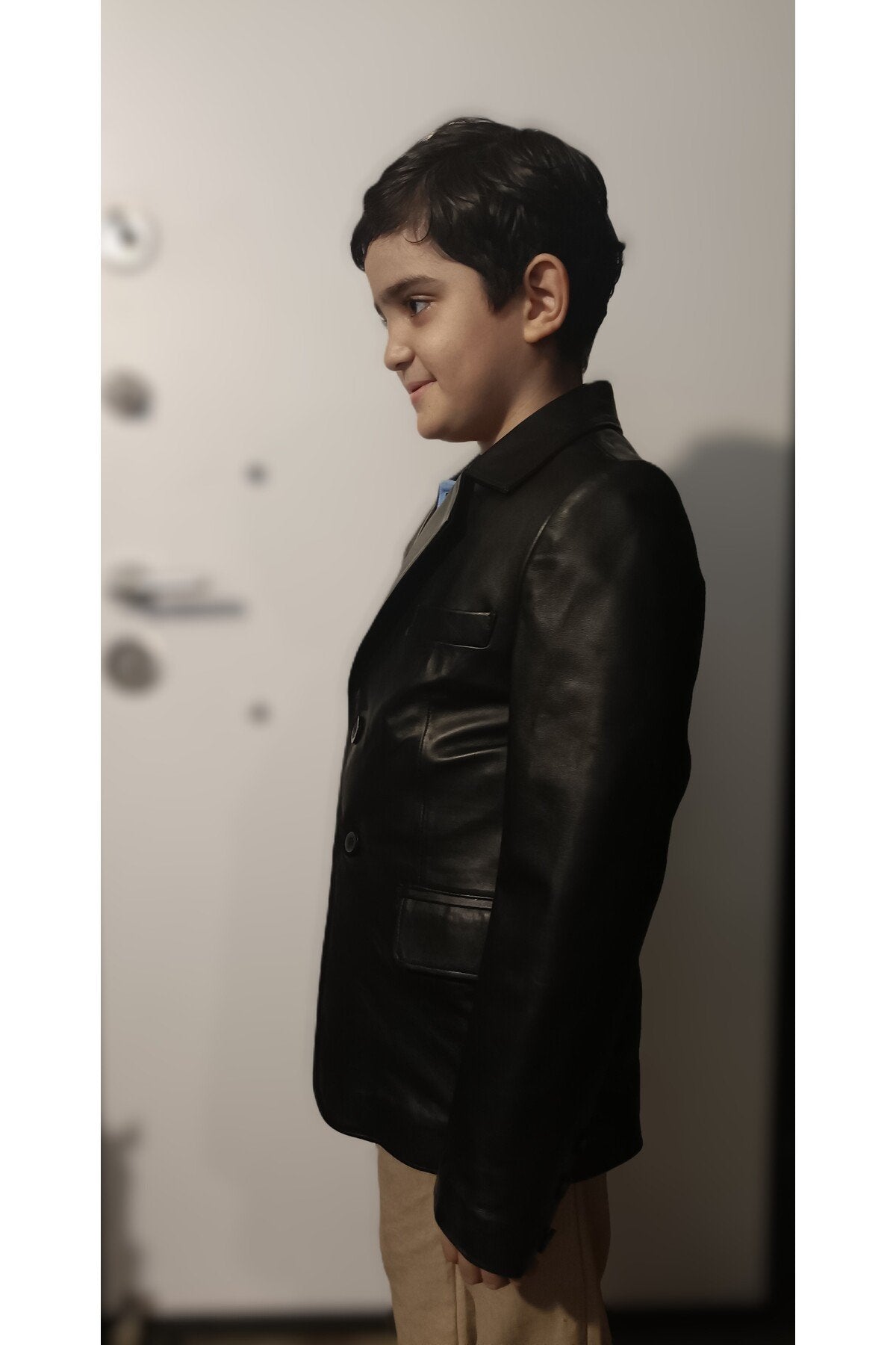 Çocuk ceket yelek kombin hakiki deri