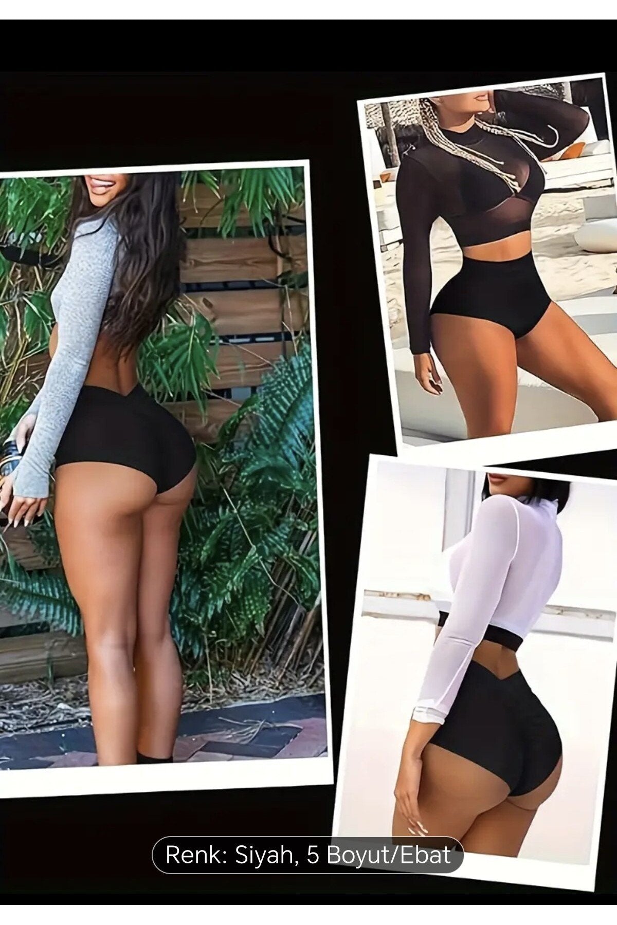 Arkası Büzgülü Beli Lastikli Külot Şort