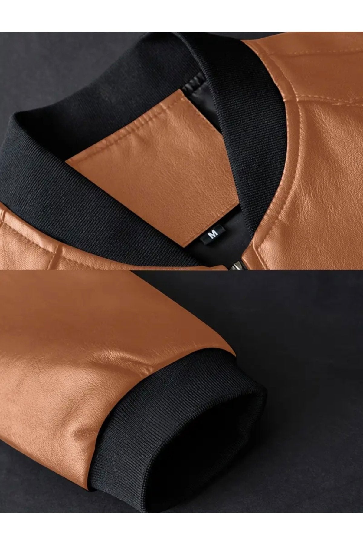 Hakiki Kuzu Derisi Trikolu Spor Ceket