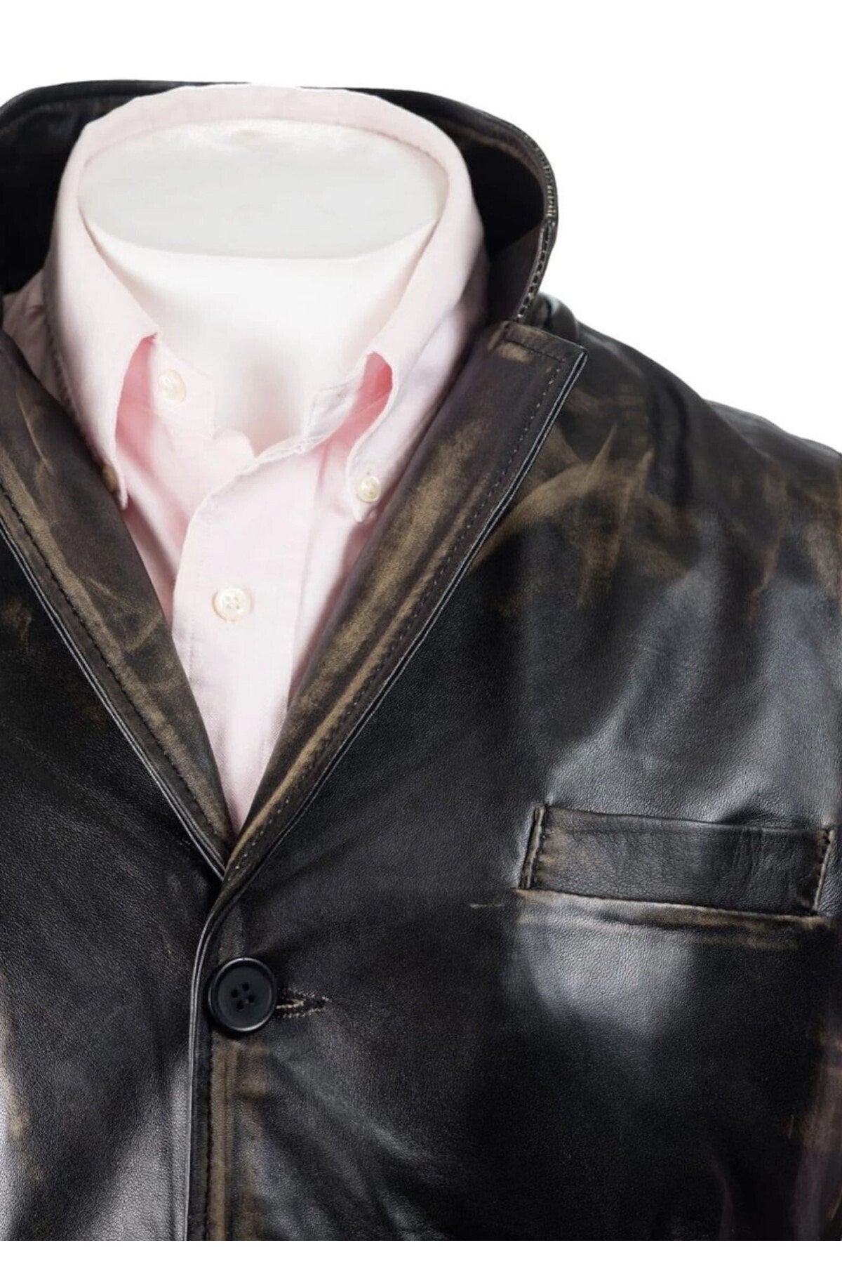 Prof Model Eskitme Yakalı Yelek Hakiki Kuzu Derisi Ayarlanabilir Arka Toka