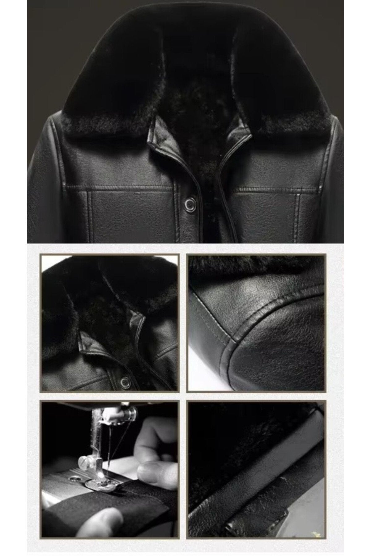 Hakiki Manda Derisi Yakası Ve Içi Tüylü Kışlık Mont Kaban