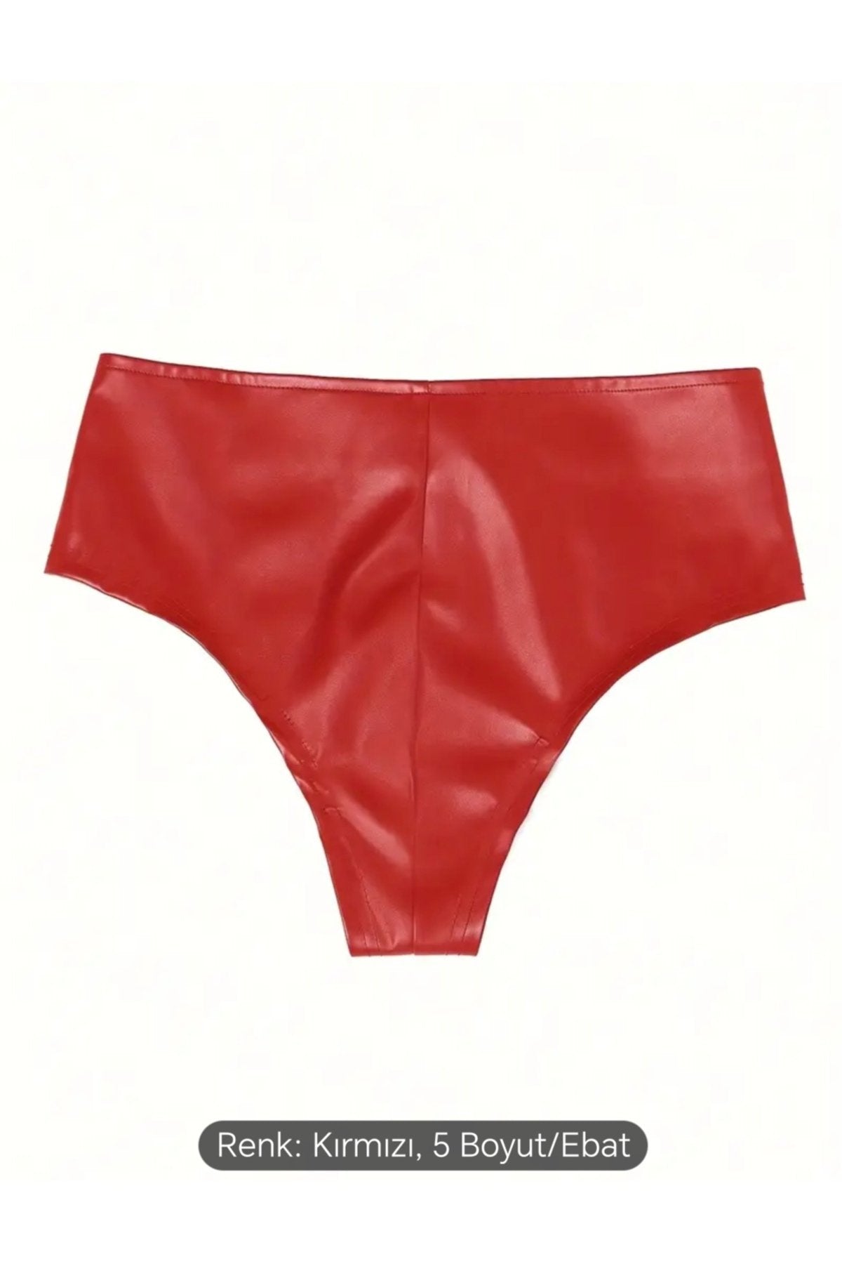 Deri Yarım Pat Fermuarlı Mikro Külot Şort