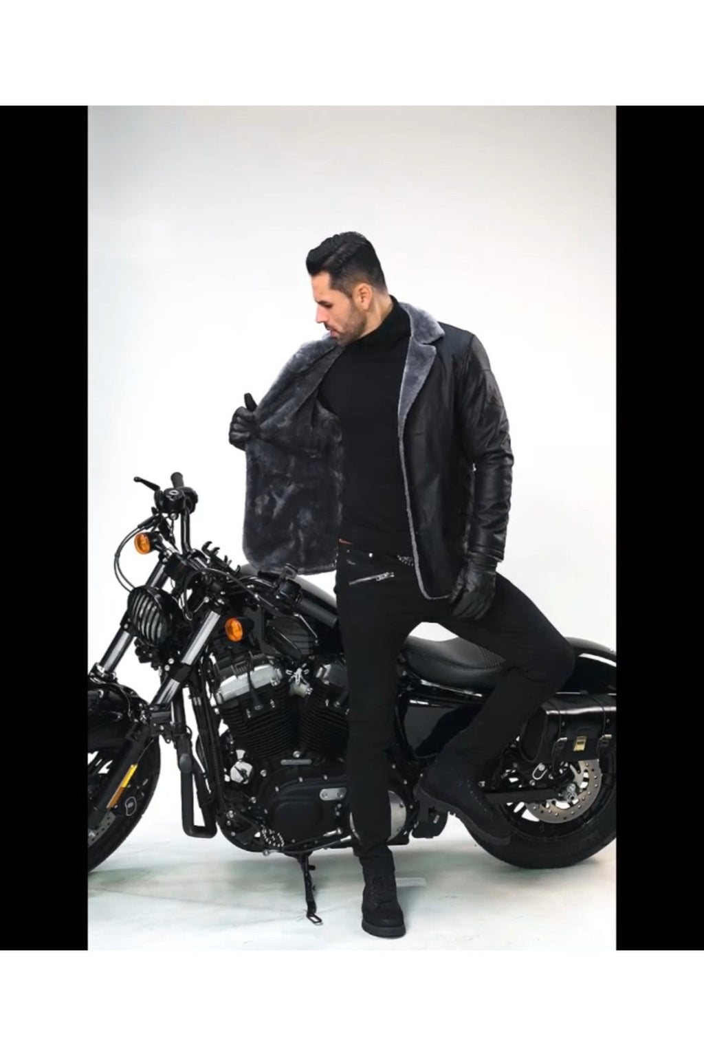 Kısa Hakiki Koyun Derisi İçi ve Yakası Kürklü ve Mont Kaban