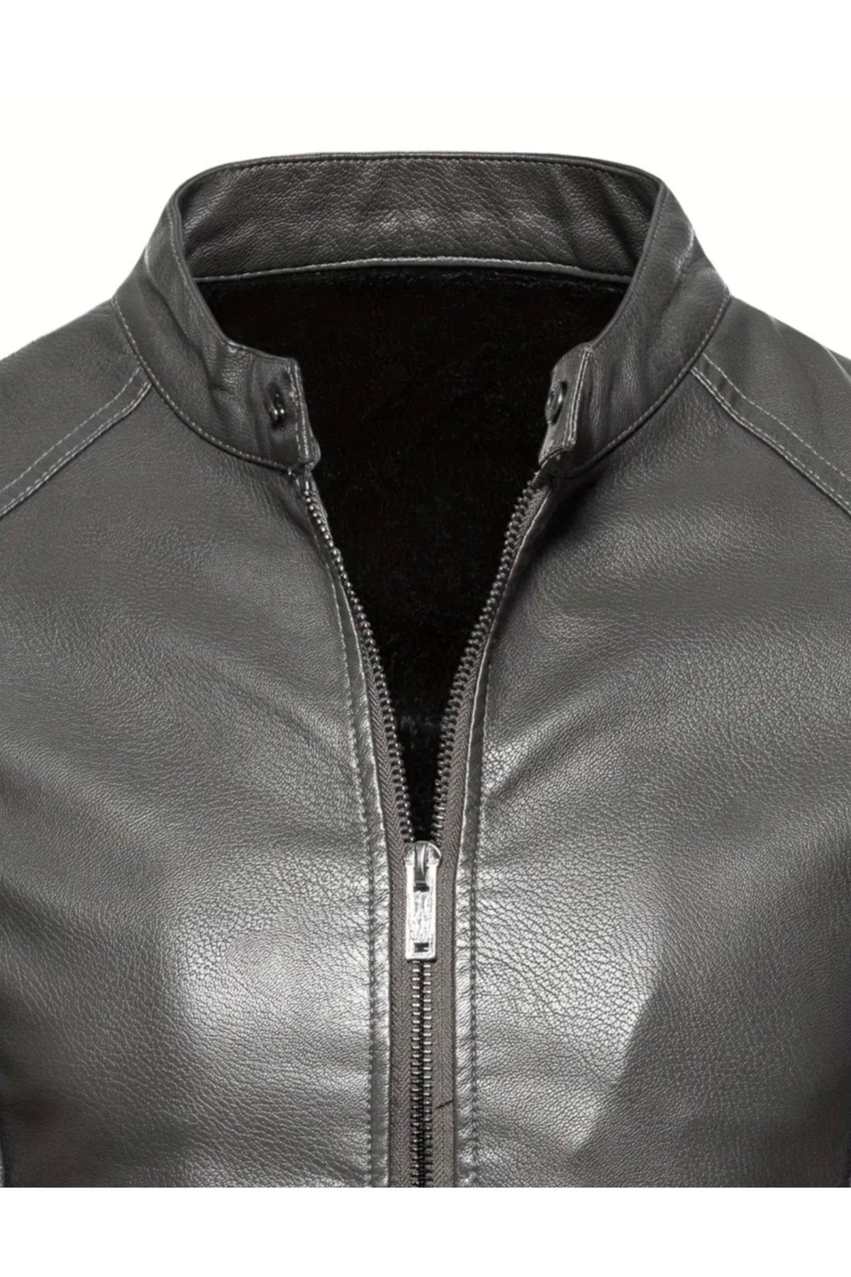 Hakiki Kuzu Derisi Spor Slim Fit Gri Renk Ceket