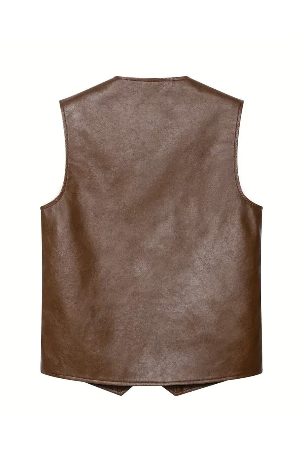 Zik Çıt Çıt Kapamalı Hakiki Deri Yelek