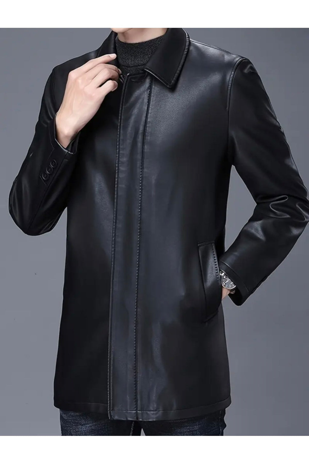 Hakiki Kalın Dana Derisi,Gömlek Yaka Kaban