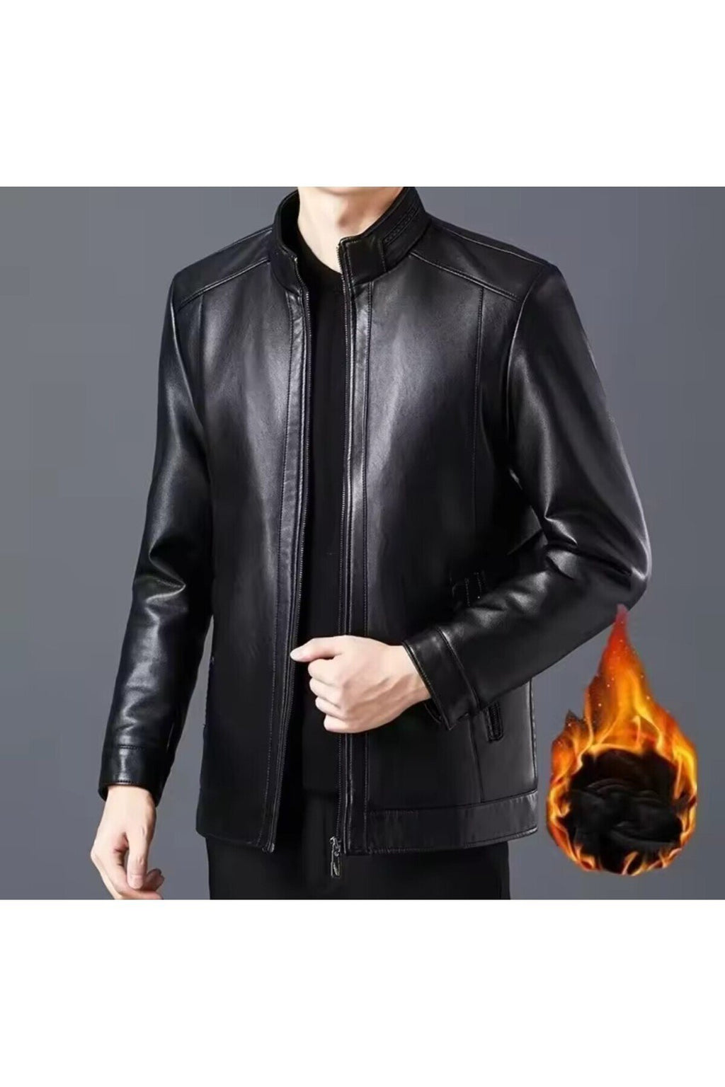 Tüylü Hakiki Deri Ceket Erkek Dar Kesim