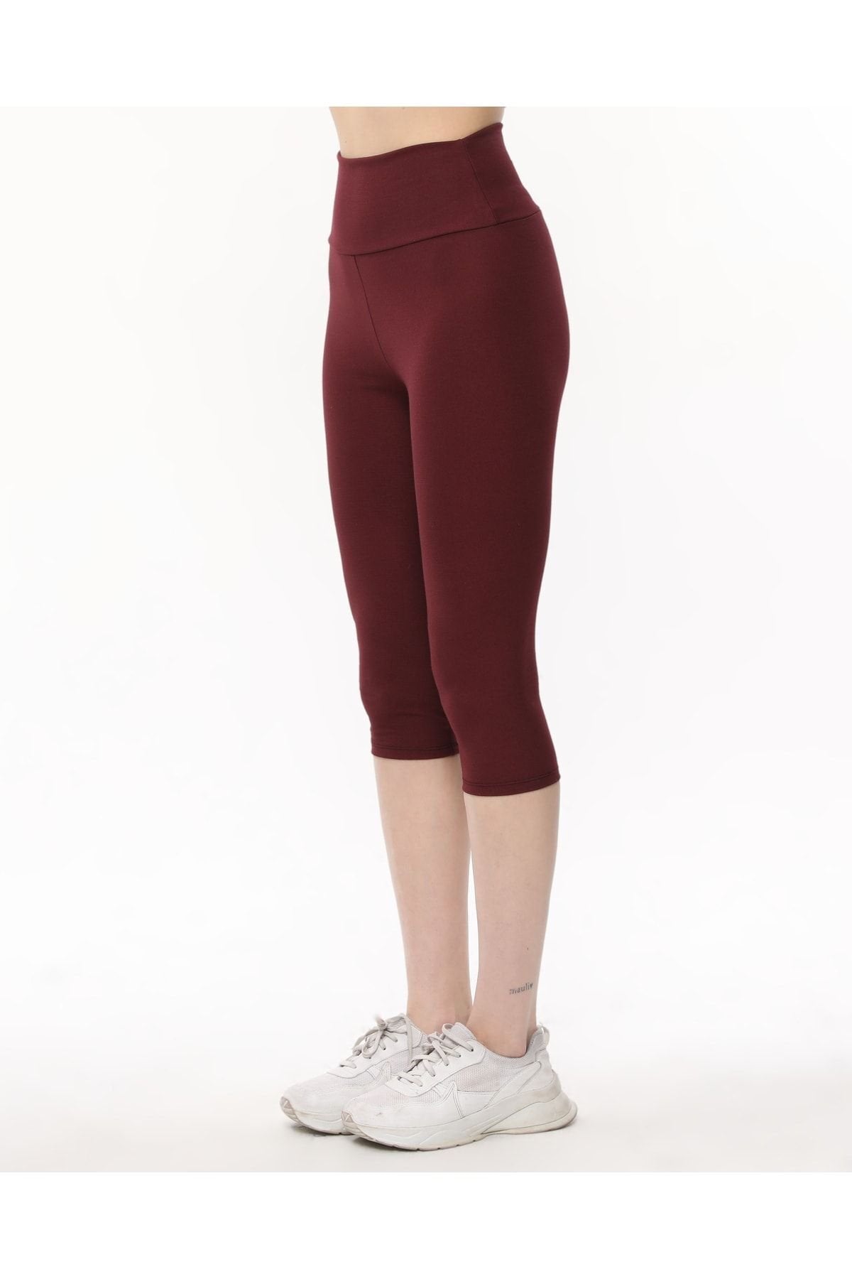 Interlok Streç Tayt Kapri Yüksel Bel