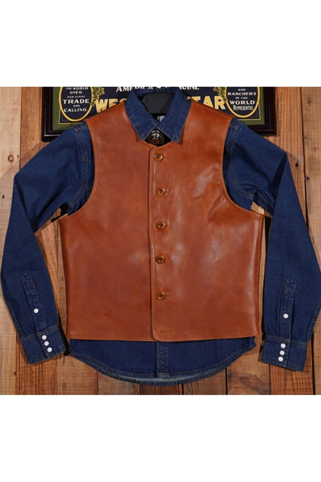 Kalın Dana derisi zik yelek dış yanlarda cep yok; içerde sağlı sollu cepler mevcuttur,