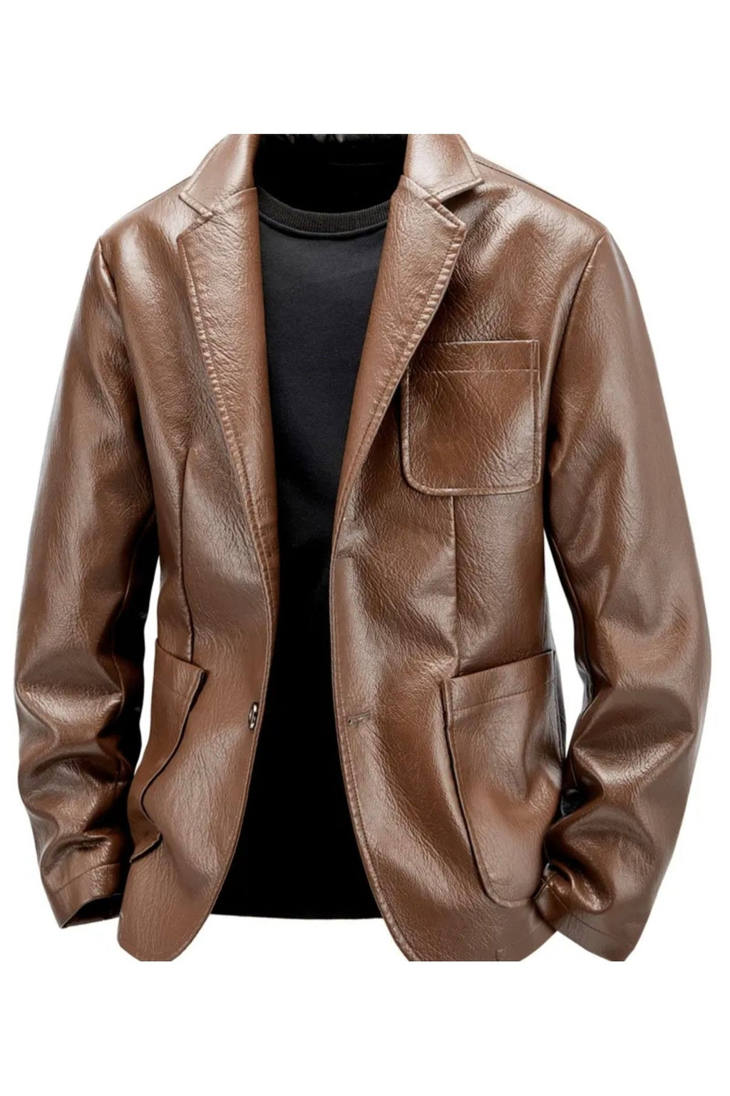 Hakiki Deri Sonbahar-Kış Mevsimi Blazer Torba Cepli Ceket
