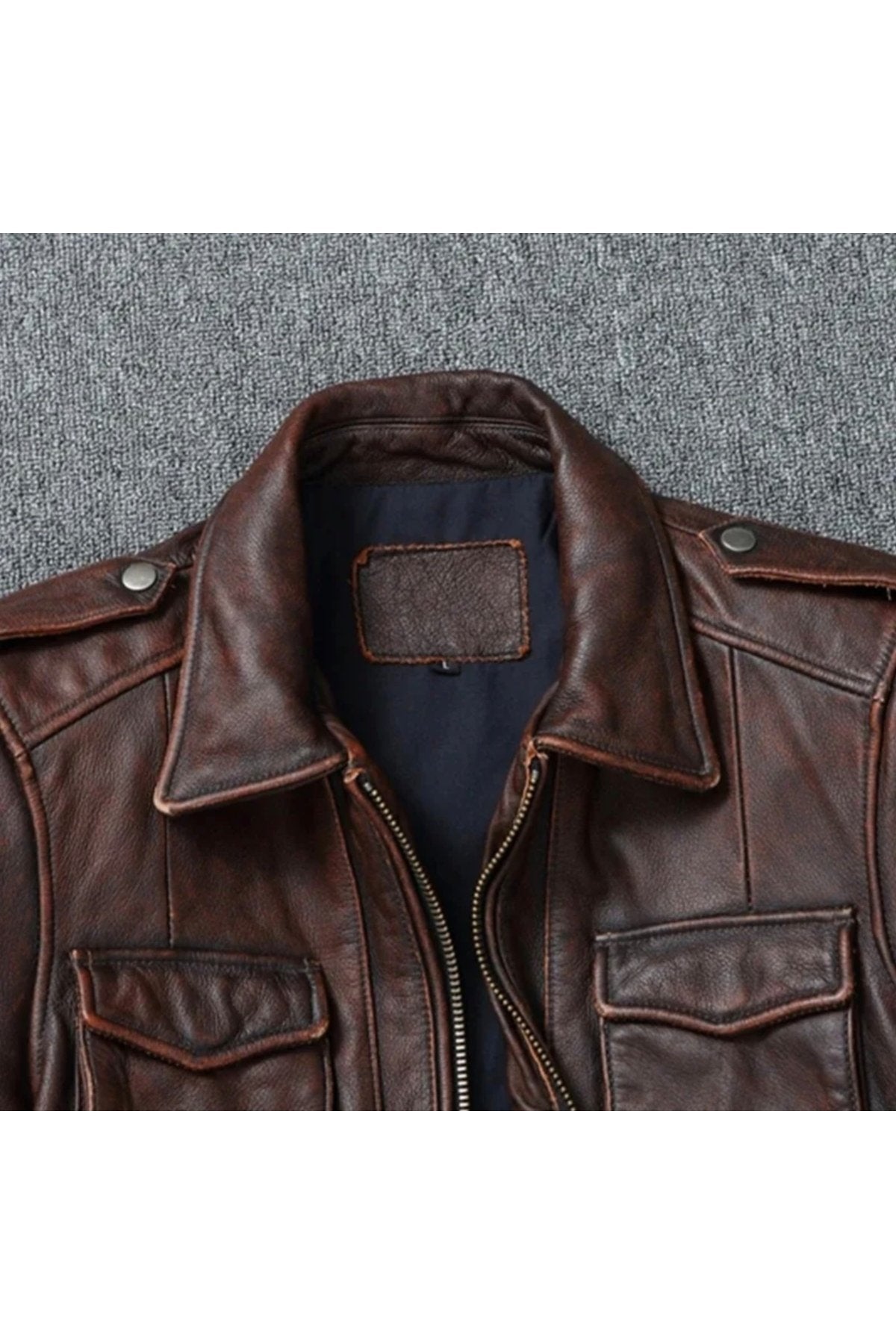 Eskitme Silme Hakiki Koyun Derisi Ceket Tarzı Mont