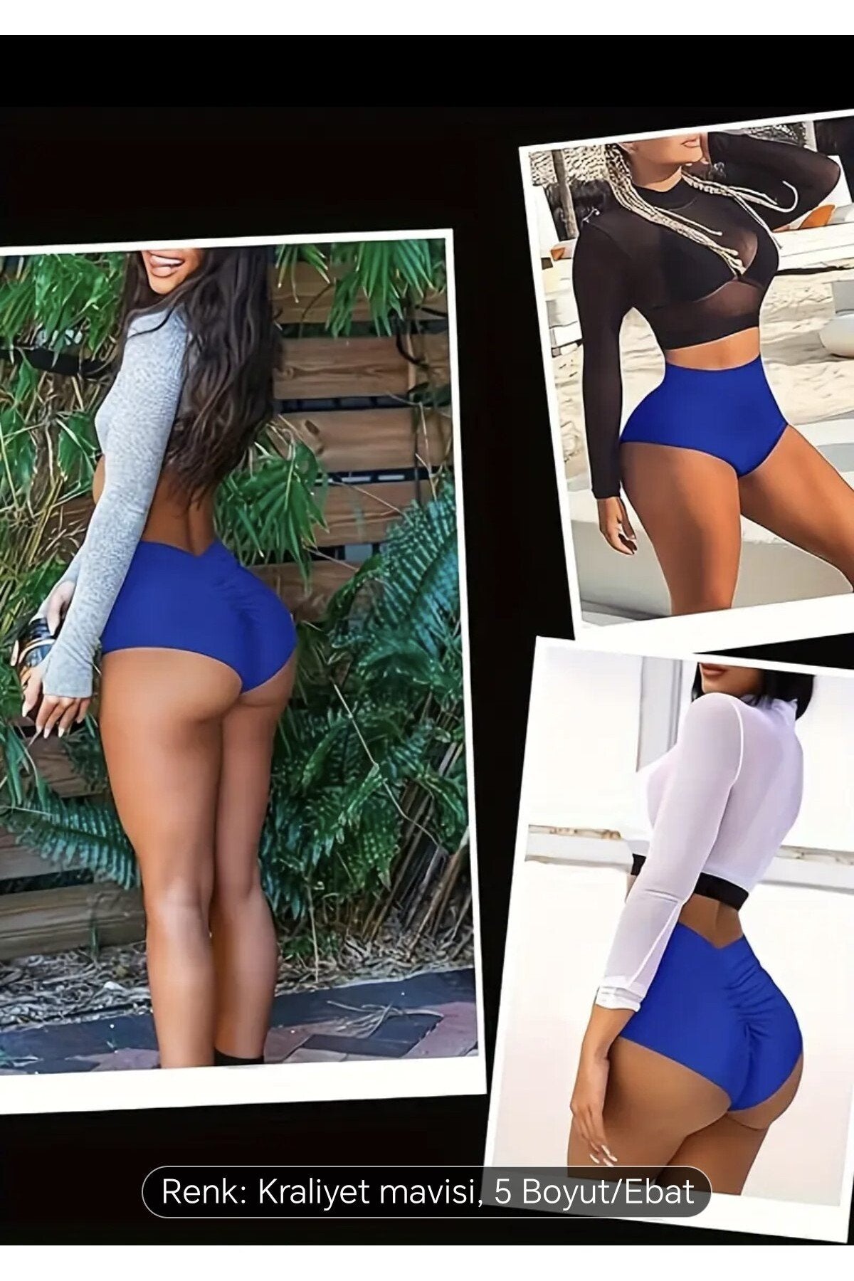 Arkası Büzgülü Beli Lastikli Külot Şort