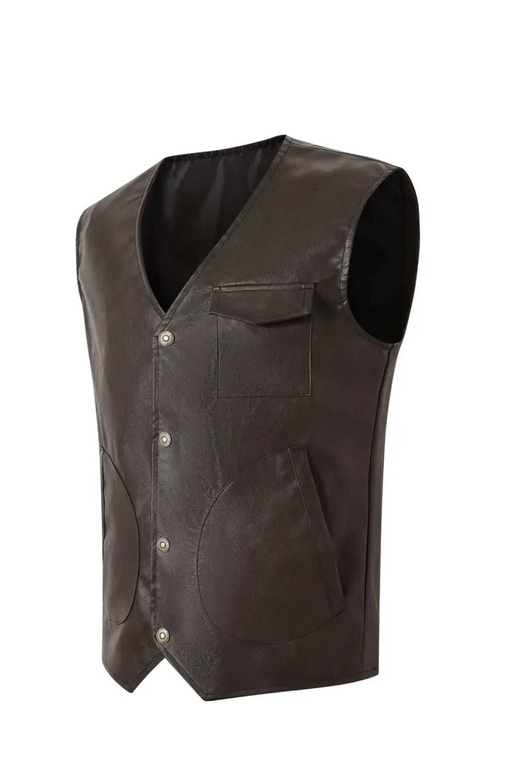 Zik Çıt Çıt Kapamalı Hakiki Deri Yelek