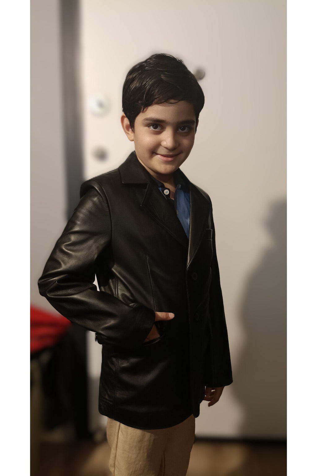 Çocuk ceket yelek kombin hakiki deri