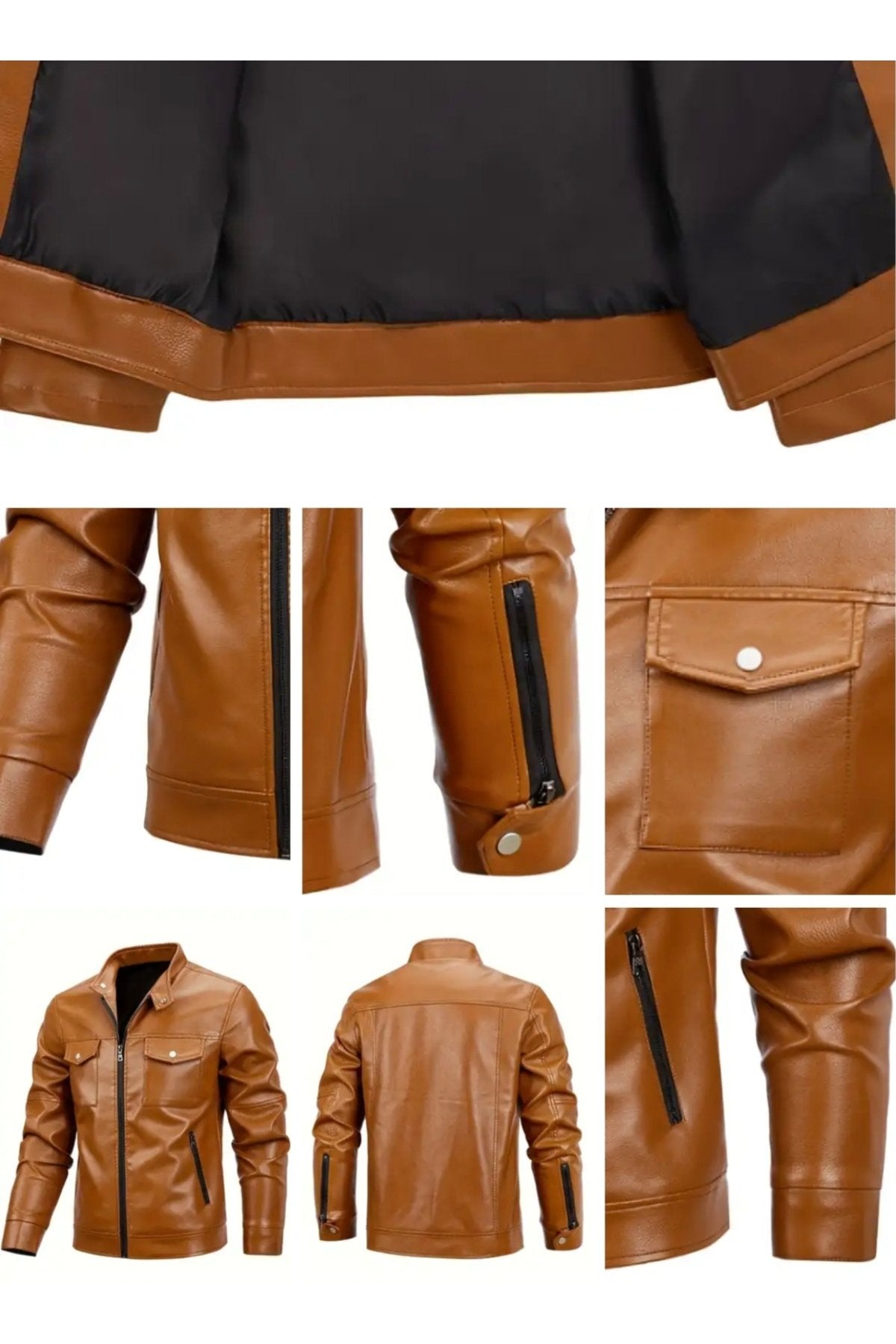 Hakiki Kuzu Derisi Taba Renk Erkek Spor Ceket