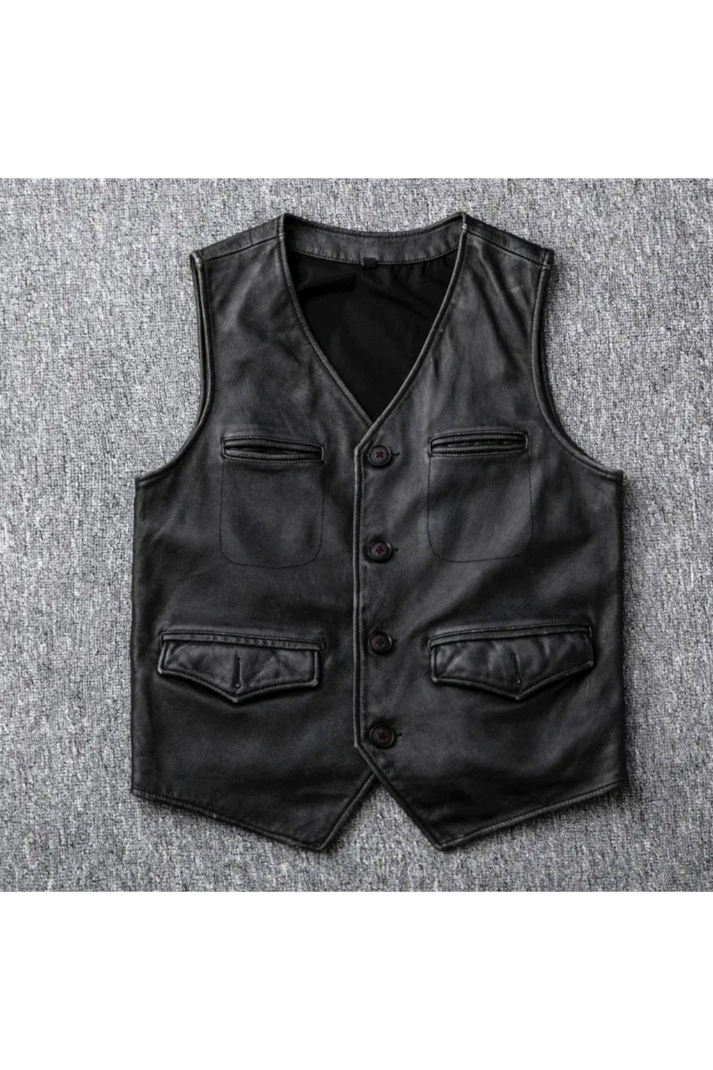 Hakiki kuzu derisi kapaklı yelek