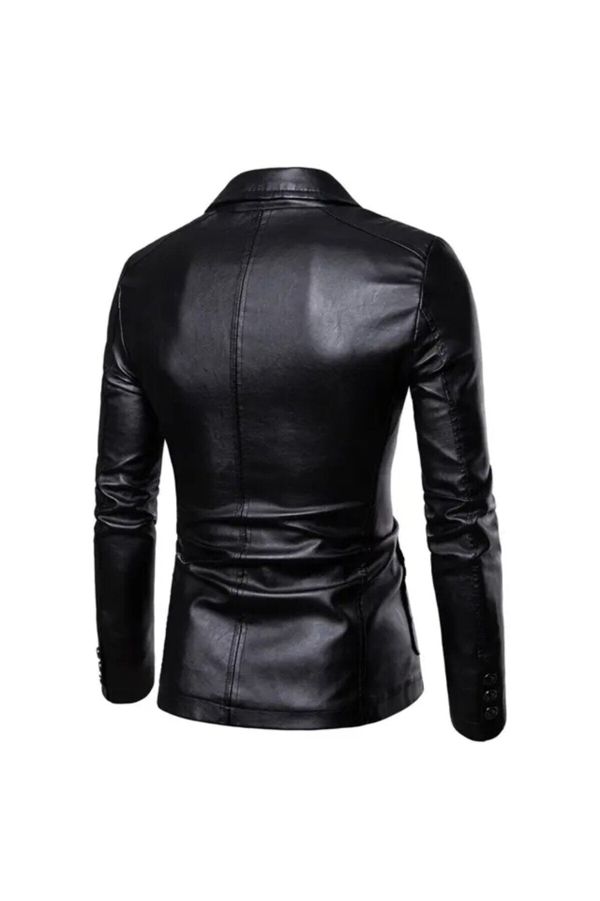 Hakiki deri Klasik ceket kruvaze çift düğmeli