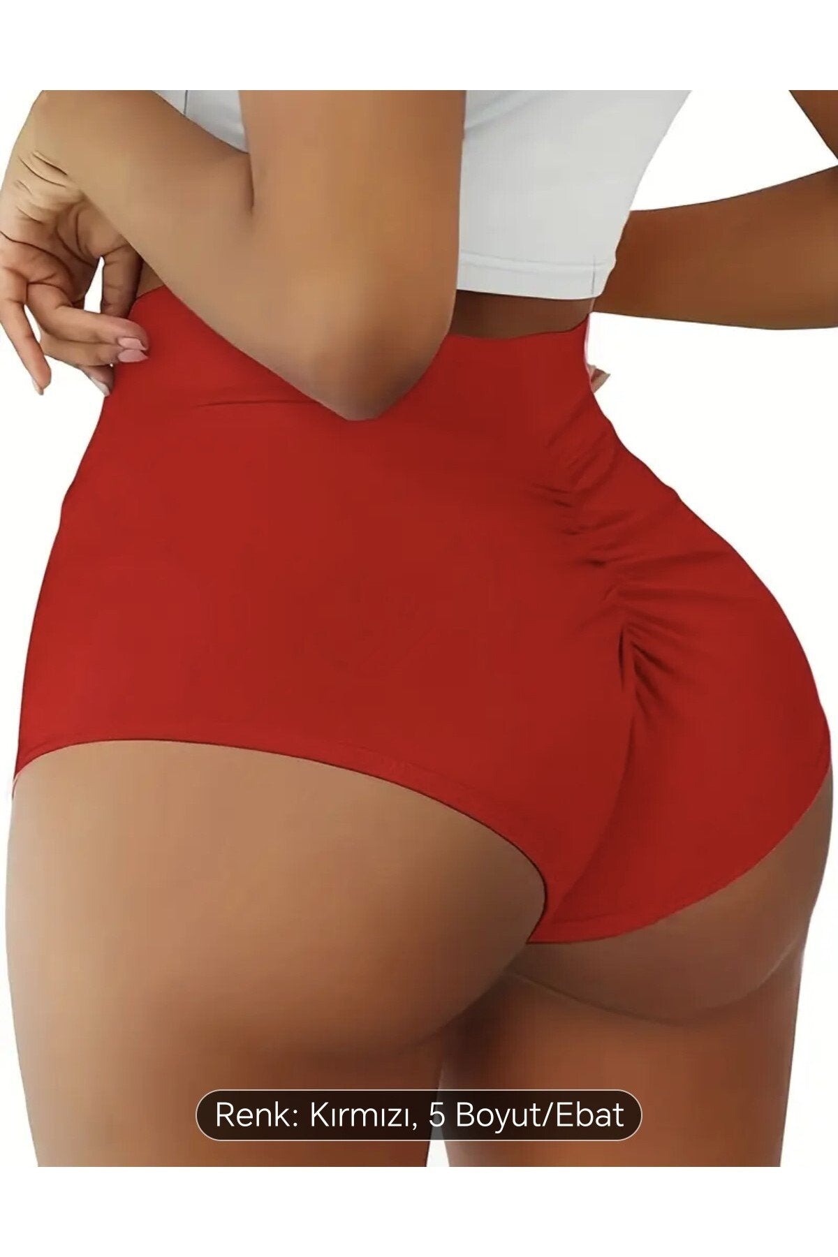 Arkası Büzgülü Beli Lastikli Külot Şort