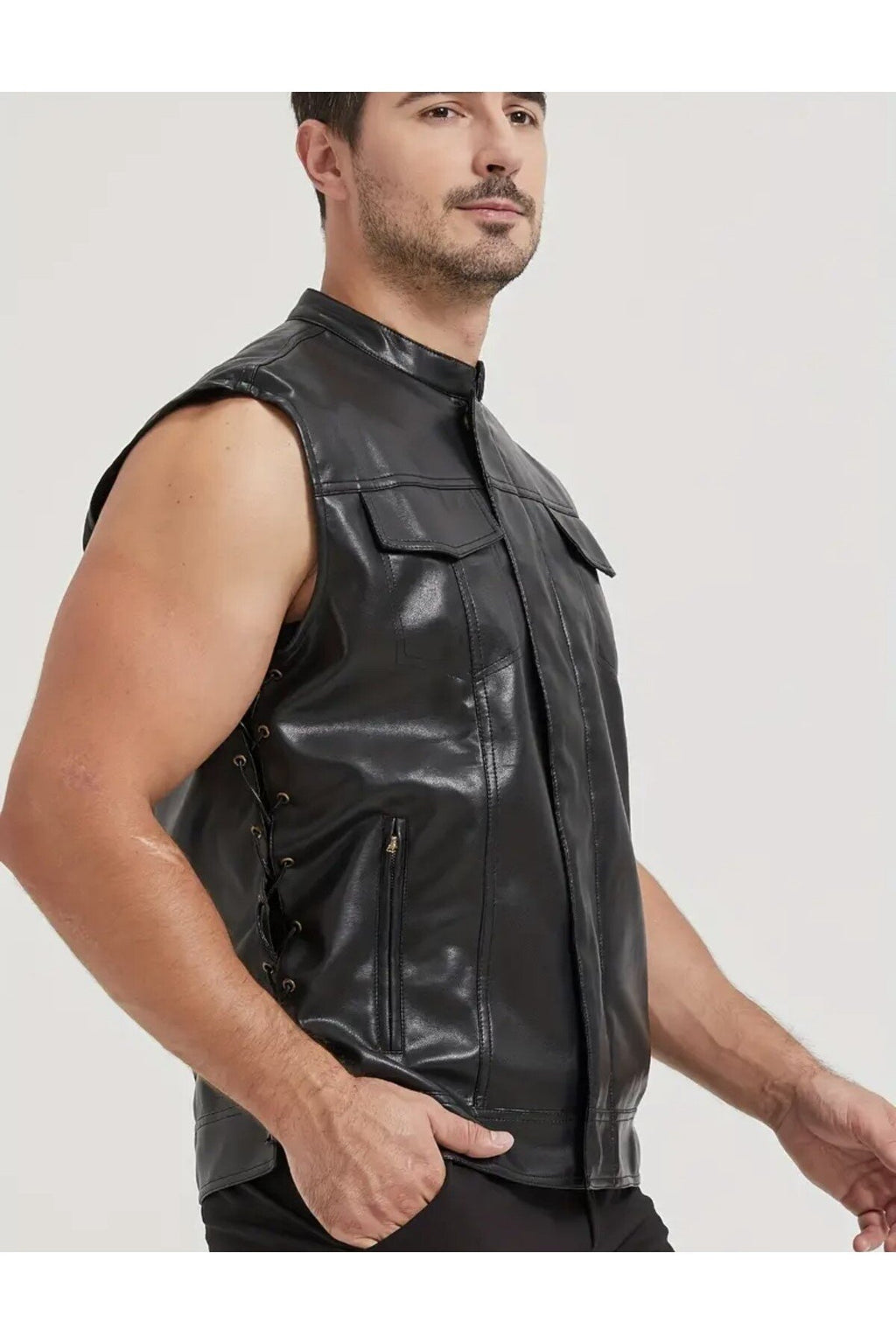 Cooper yelek yanlardan bağlama ayarlı ve fermuar kapamalı